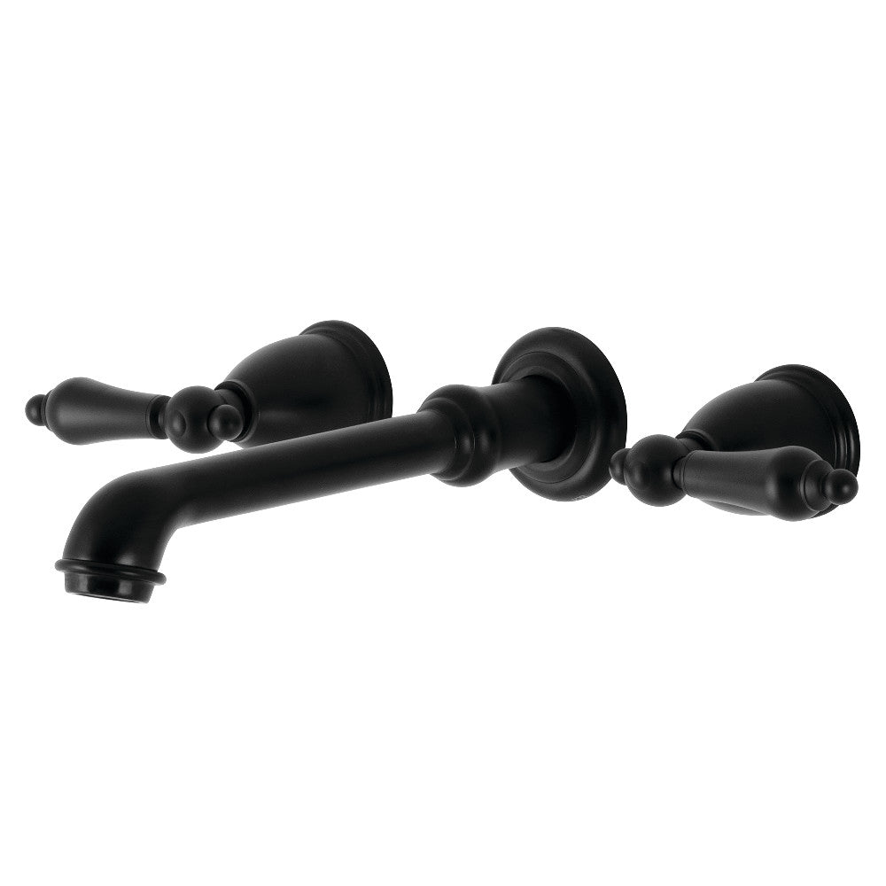 Kingston Brass KS7020AL English Country Two-Handle Wall Mount Roman Tub Faucet, Matte Black