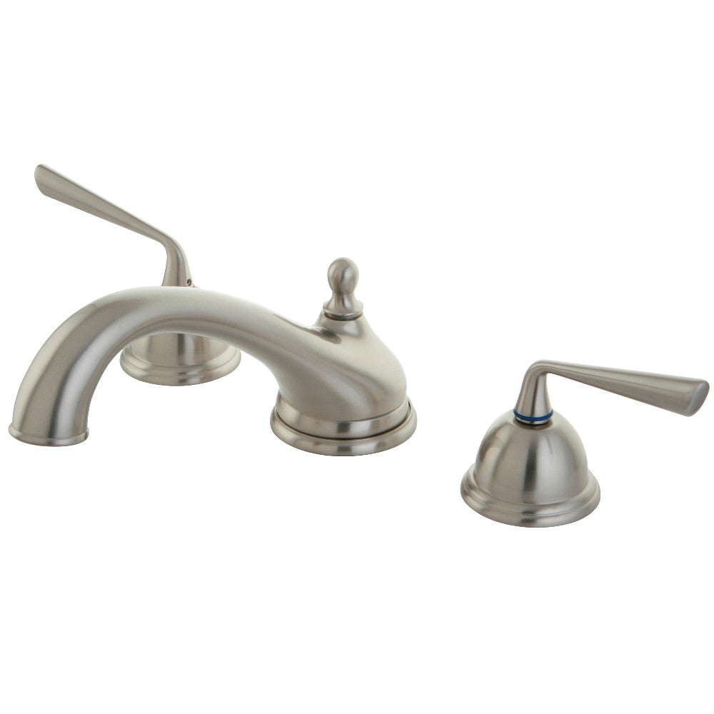 Kingston Brass KS3358ZL Silver Sage Two-Handle Deck Mount Roman Tub Faucet, Brushed Nickel