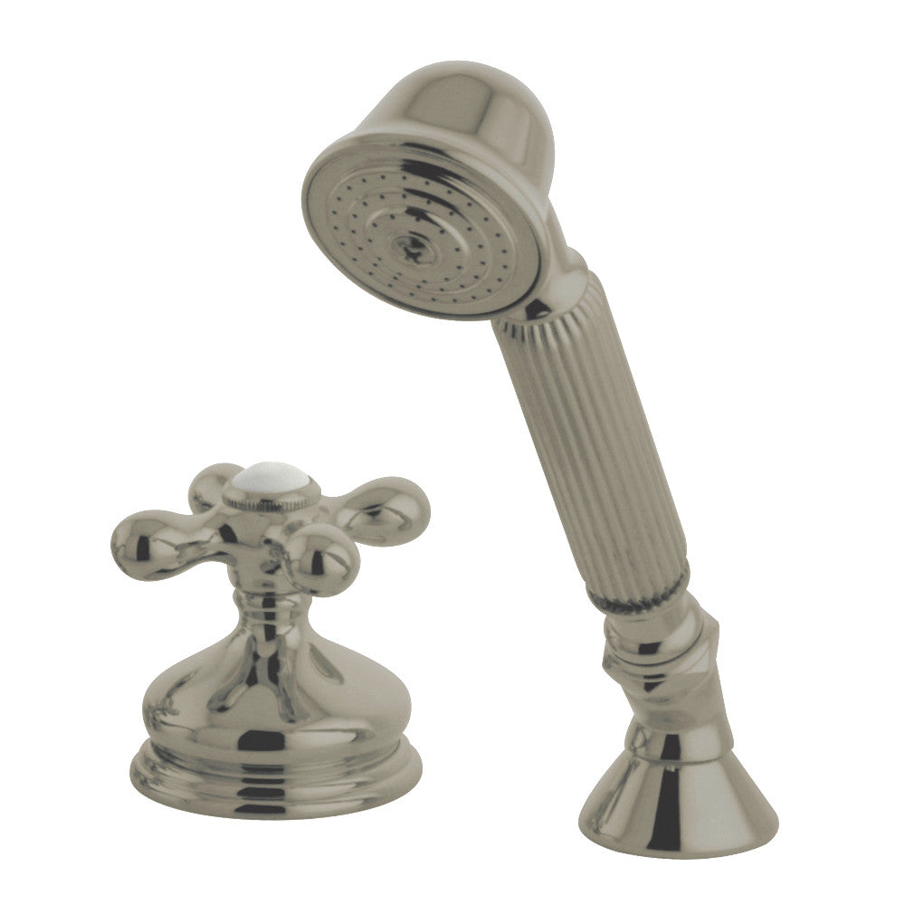 Kingston Brass KSK3338AXTR Deck Mount Hand Shower with Diverter for Roman Tub Faucet, Brushed Nickel