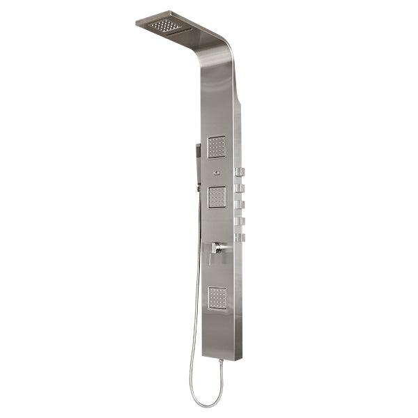 PULSE ShowerSpas Matte Brushed Stainless Steel Shower Panel - Waimea ShowerSpa - Bathroom Design Center