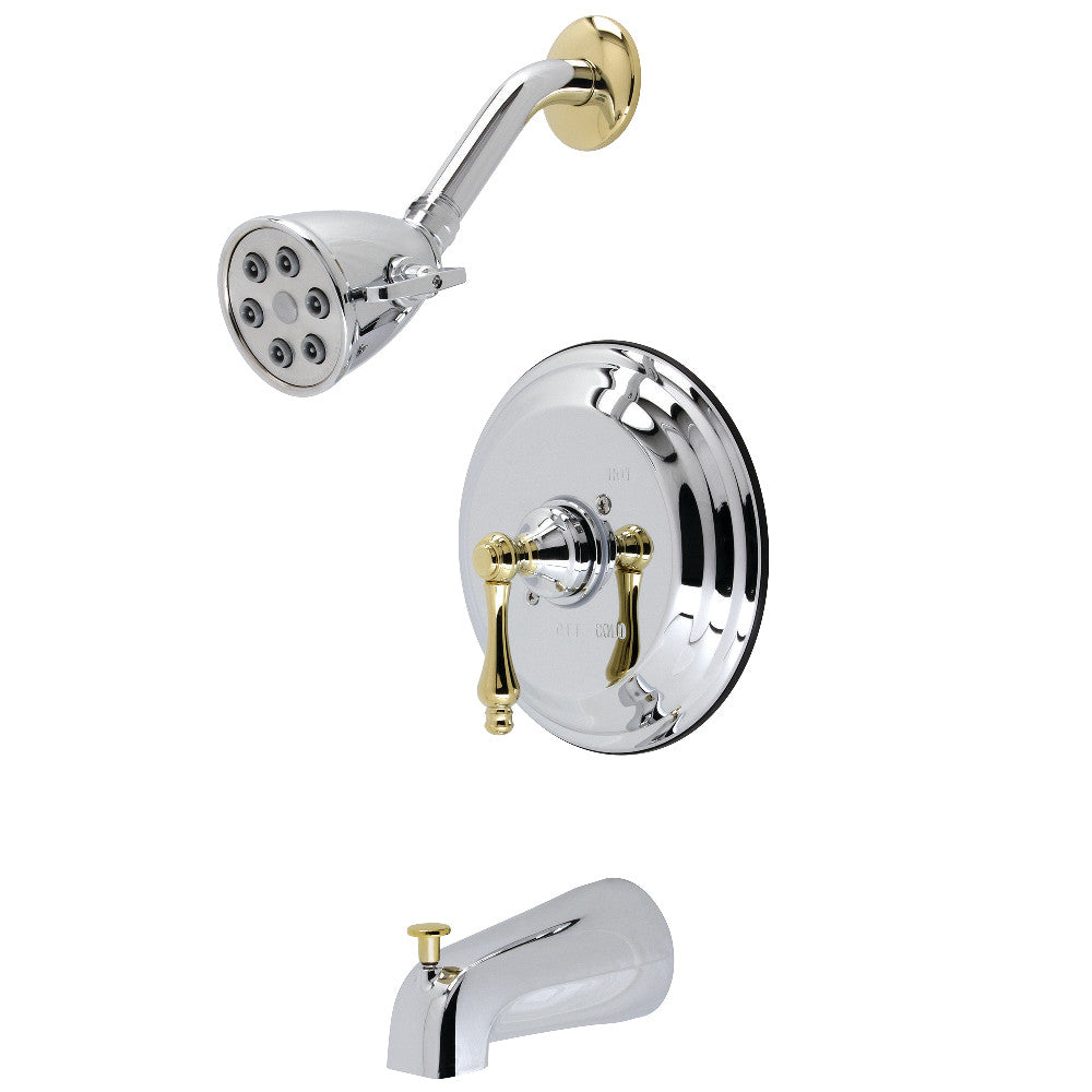 Kingston Brass VB3634ALT Single-Handle Pressure Balanced Tub and Shower Faucet, Trim Only, Polished Chrome/Polished Brass