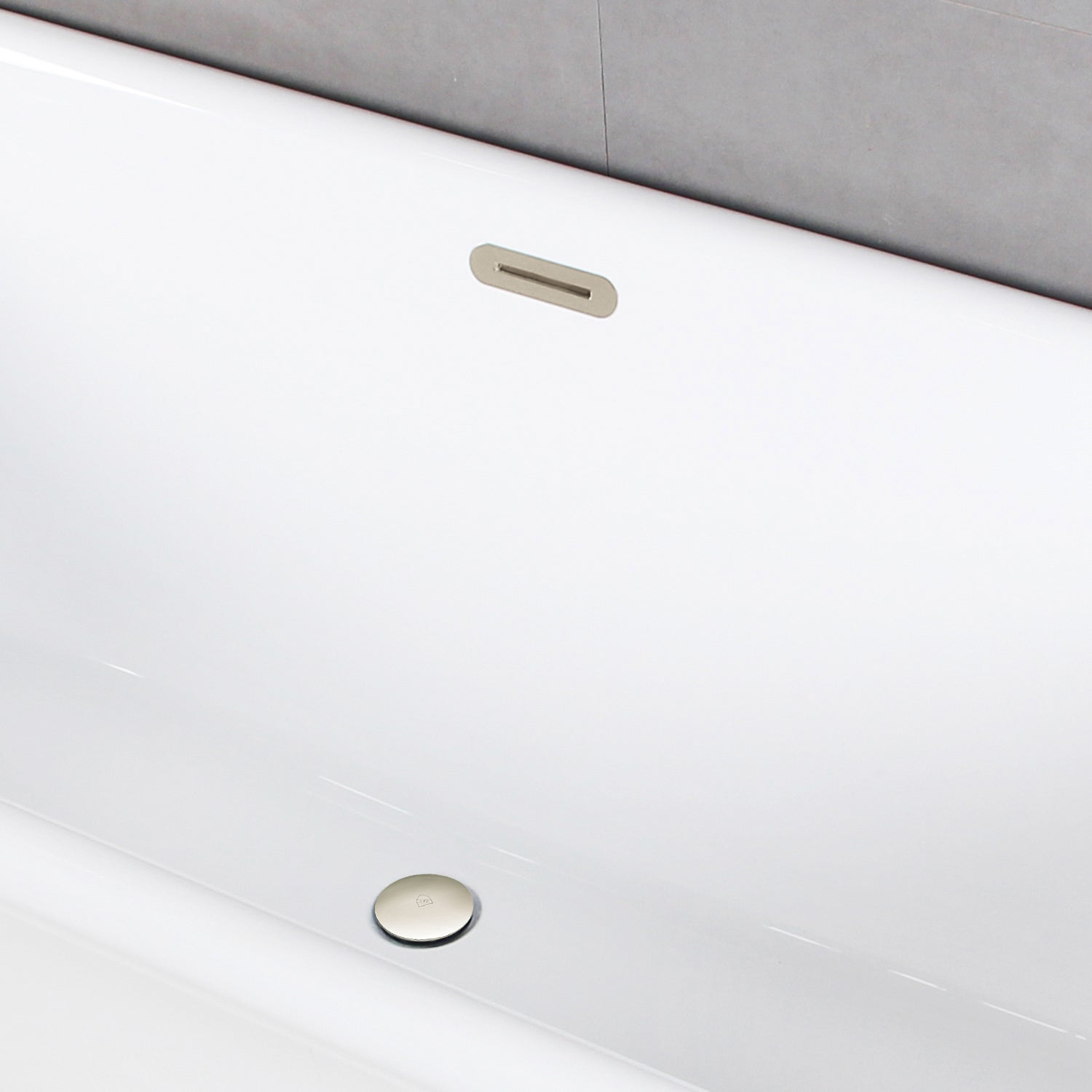 Kingston Brass VTSQ713224C426 71" Acrylic Oval Rectangular Double Ended Pedestal Tub with Drain (No Faucet Drillings), Glossy White/Polished Nickel