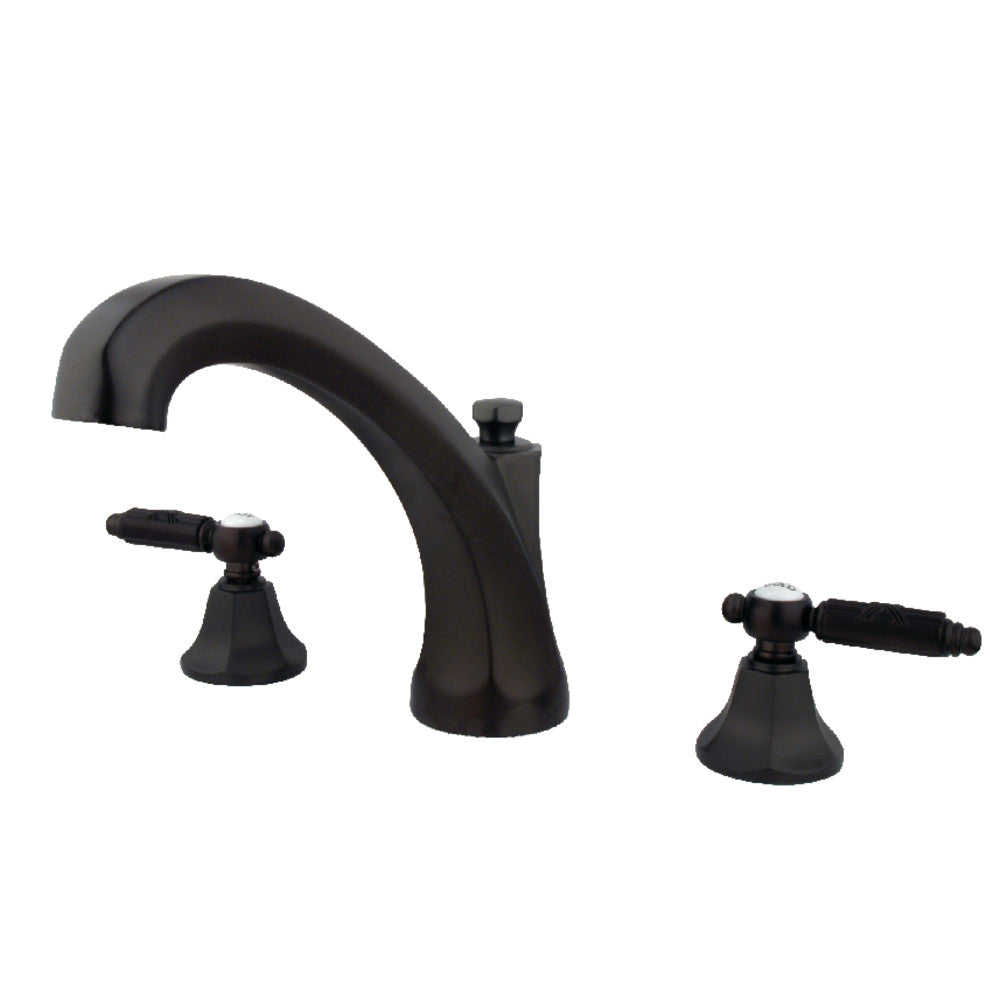 Kingston Brass KS4325GL Georgian Two-Handle Deck Mount Roman Tub Faucet, Oil Rubbed Bronze