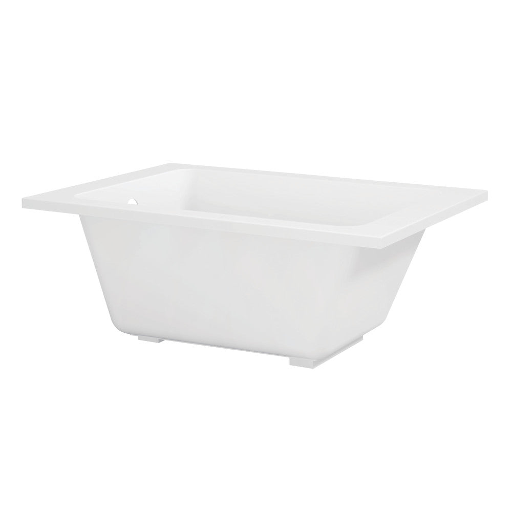 Kingston Brass VTPN483219T 48" Acrylic Rectangular Drop-In Tub with Anti-Skid Surface, Glossy White