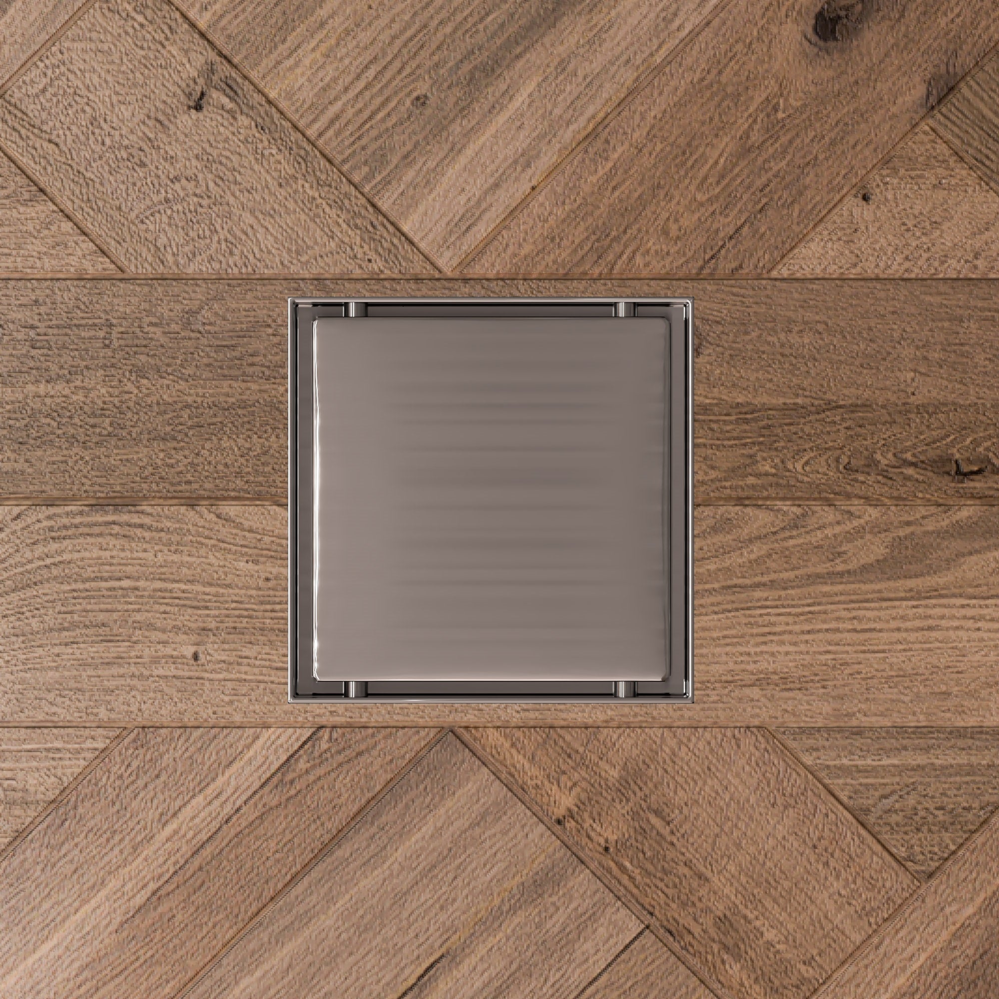 ALFI ABSD55B-BSS 5" x 5" Modern Square Brushed Stainless Steel Shower Drain with Solid Cover