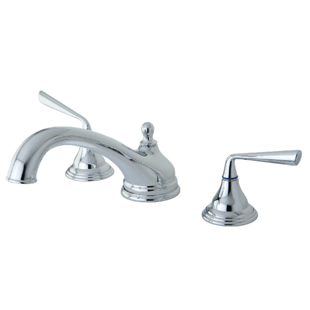Kingston Brass KS5531ZL Silver Sage Two-Handle Deck Mount Roman Tub Faucet, Polished Chrome