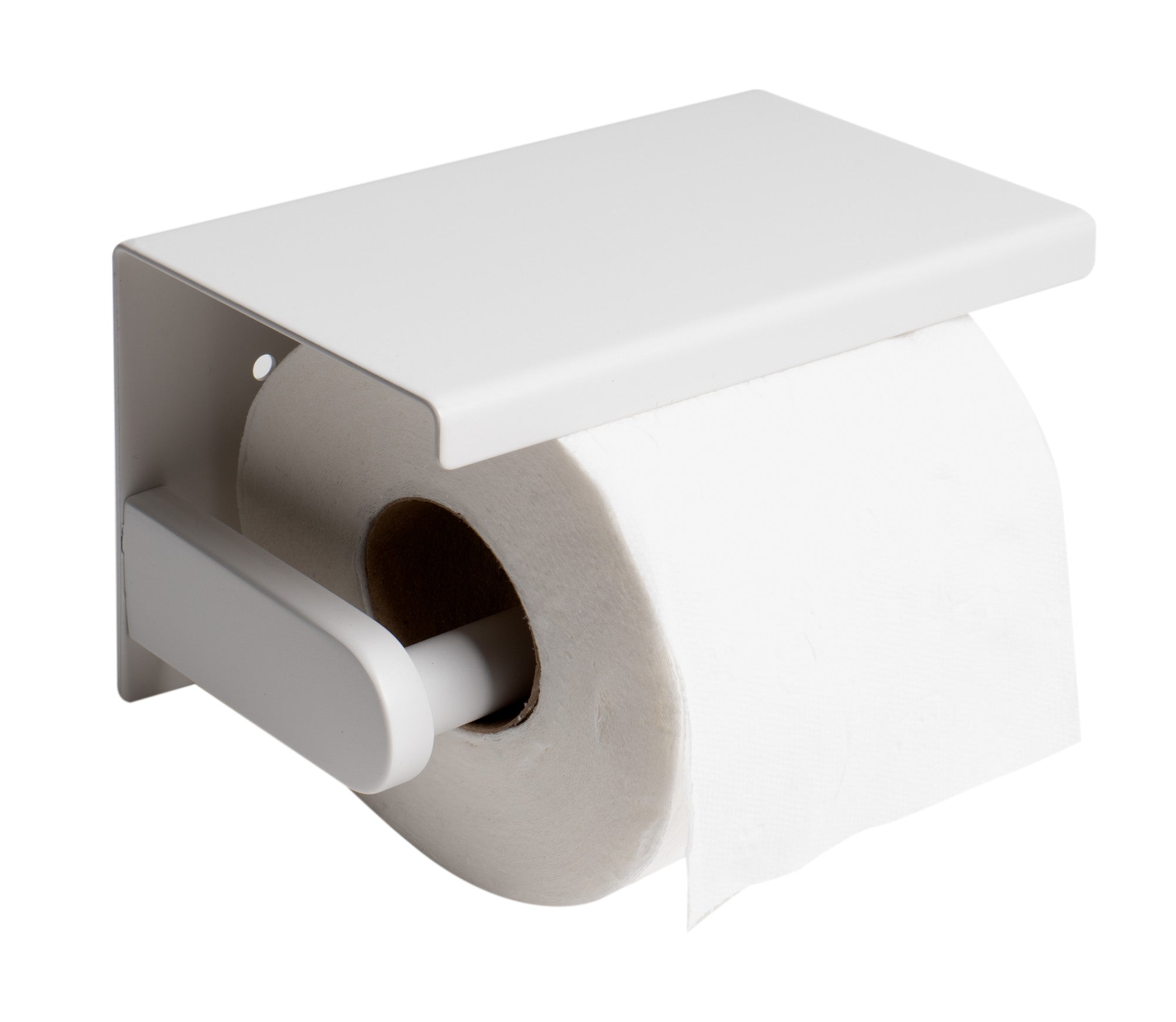 ALFI ABTPC66-W White Matte Stainless Steel Toilet Paper Holder with Shelf