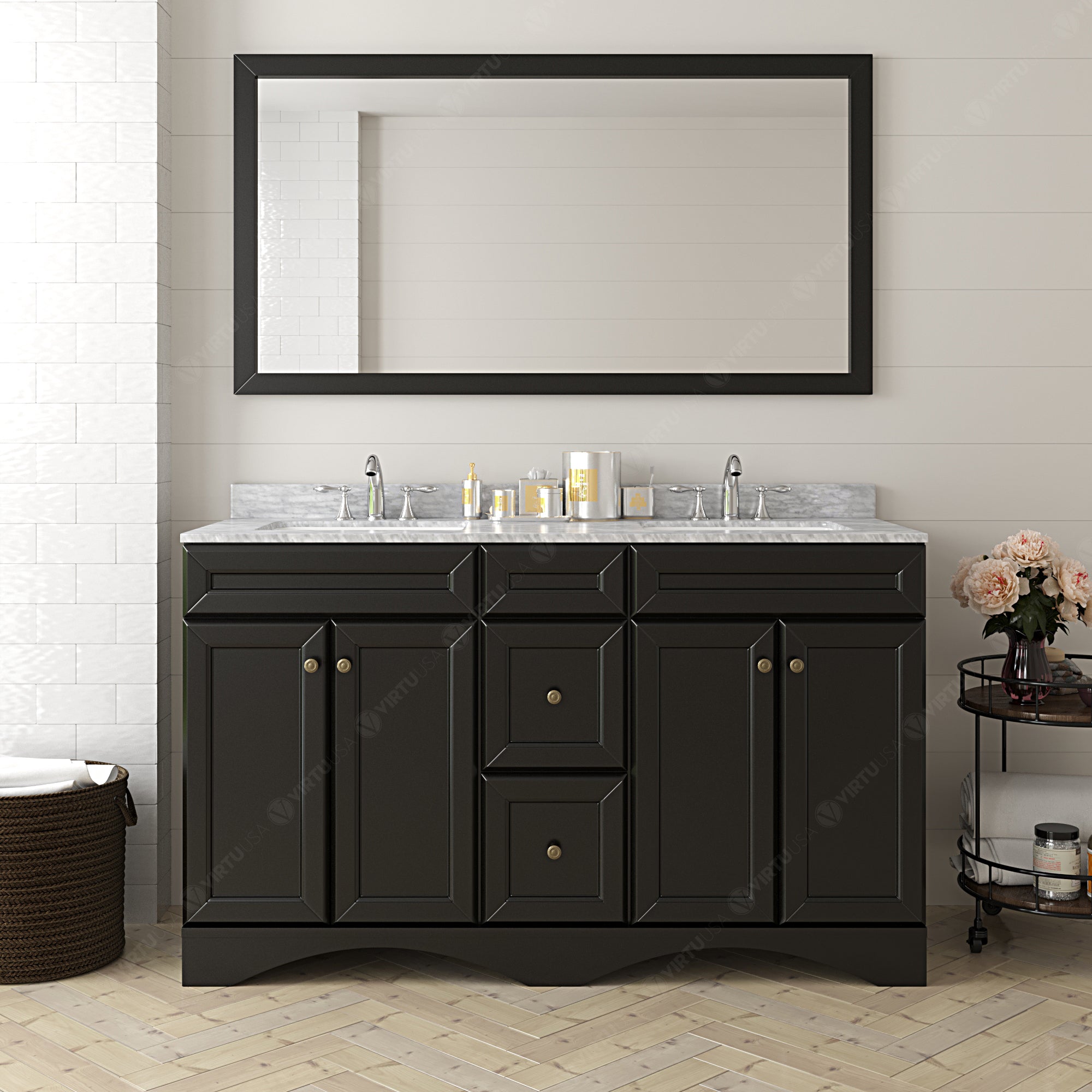 Virtu USA Talisa 60" Double Bath Vanity in Espresso (multiple options)