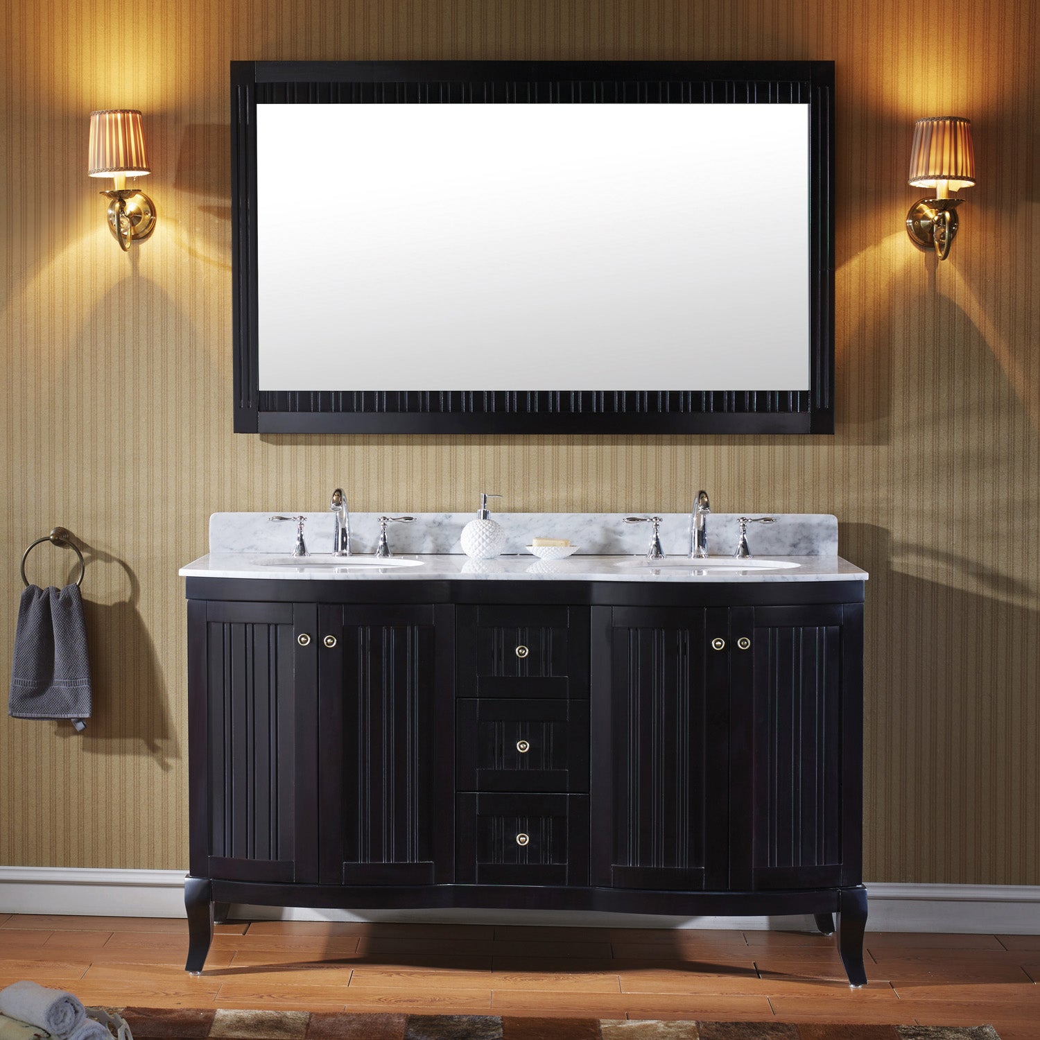 Virtu USA Khaleesi 60" Double Bath Vanity in Espresso