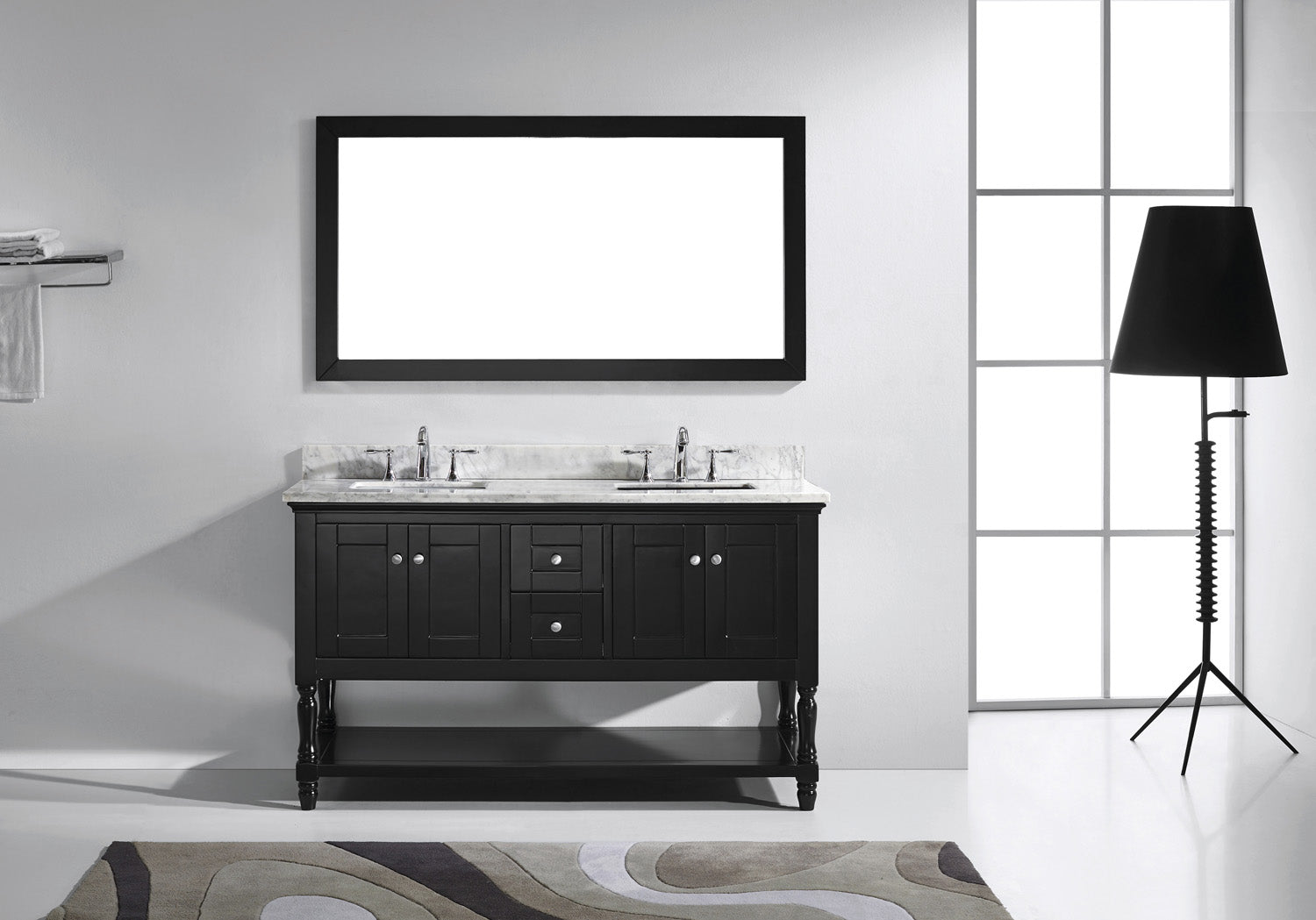 Virtu USA Julianna 60" Double Bath Vanity in Espresso (multiple options)