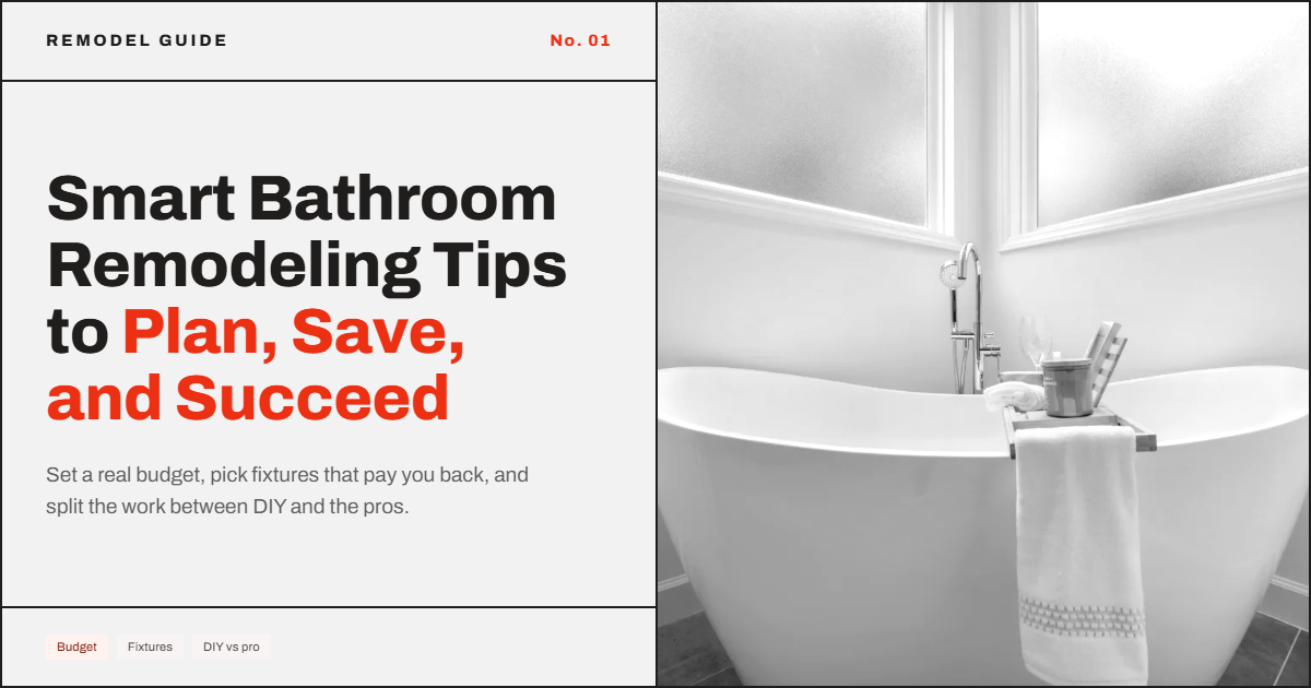 Smart Bathroom Remodeling Tips to Plan, Save, and Succeed