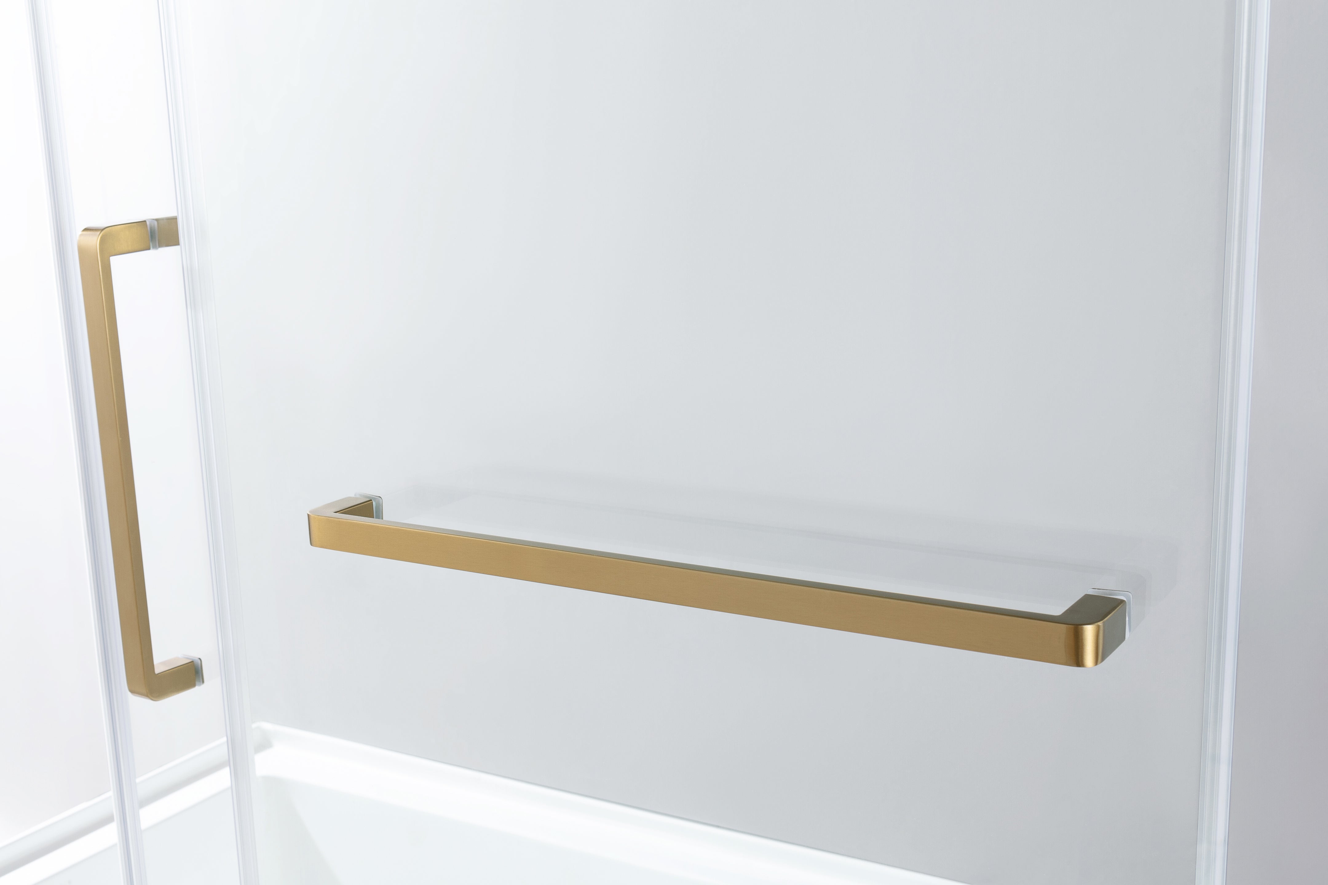 Kingston Brass KVTAP603622R7 60" Acrylic Rectangular 3-Wall Alcove Tub Combo with Tub Door (Right Hand Drain), White/Brushed Brass
