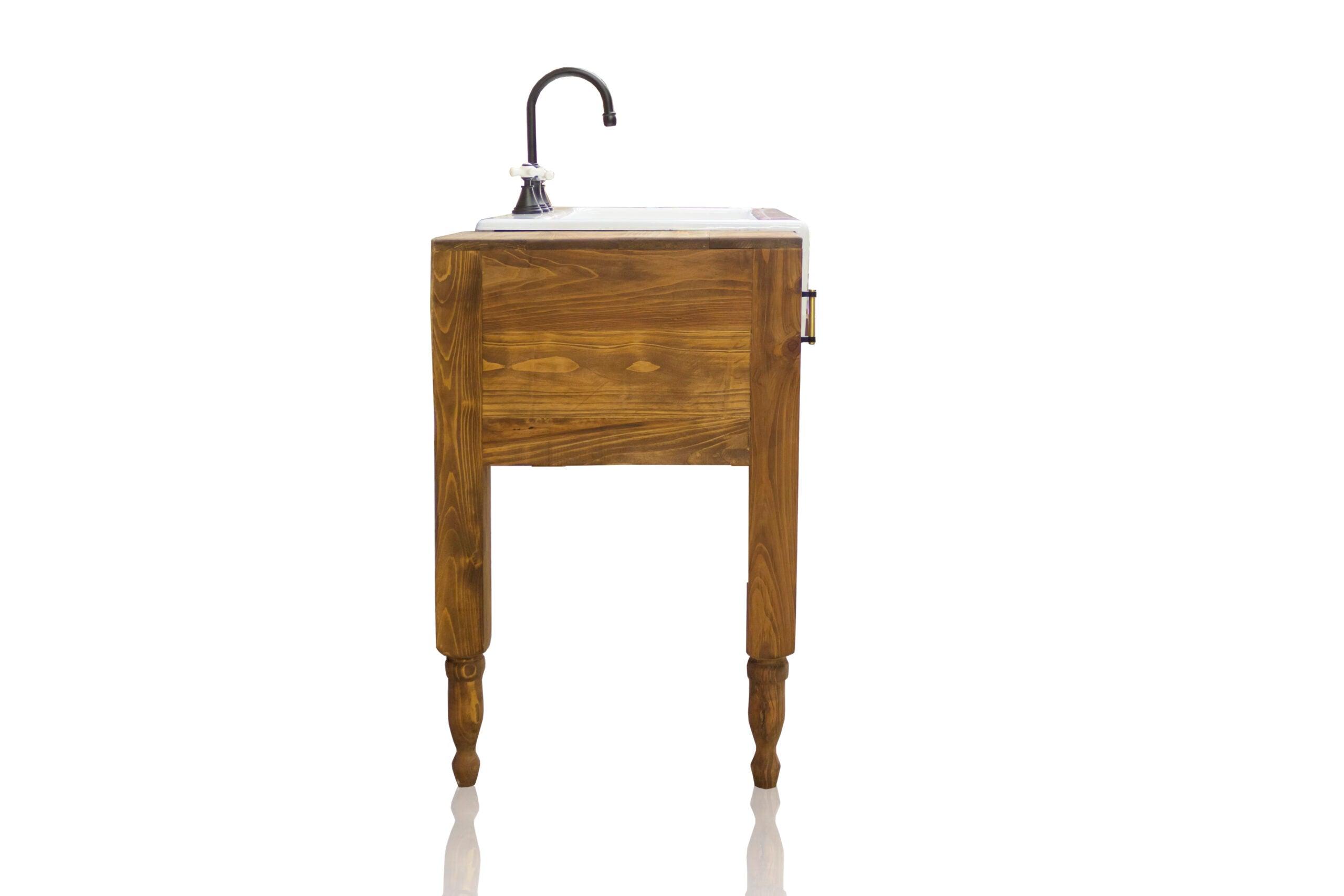 WatermarkFixtures Caddo 50″ Reclaimed Wood Modern Farmhouse Vanity, Cast Iron Apron Farm Sink - Bathroom Design Center