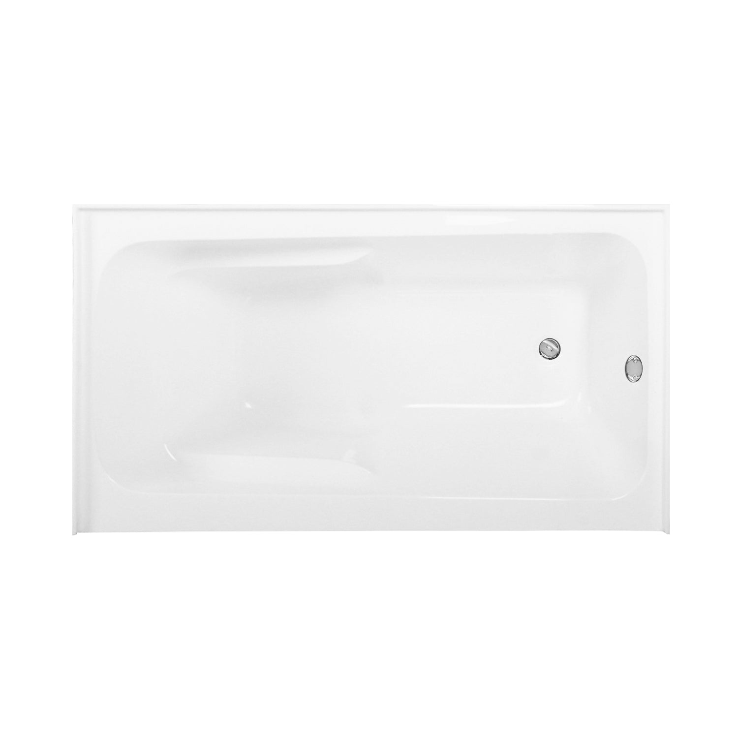 Aqua Eden CVTAP543023R1 54" Acrylic Rectangular 3-Wall Alcove Tub Combo with Armrests and Waste and Overflow Drain (Right Hand Drain), Glossy White/Polished Chrome