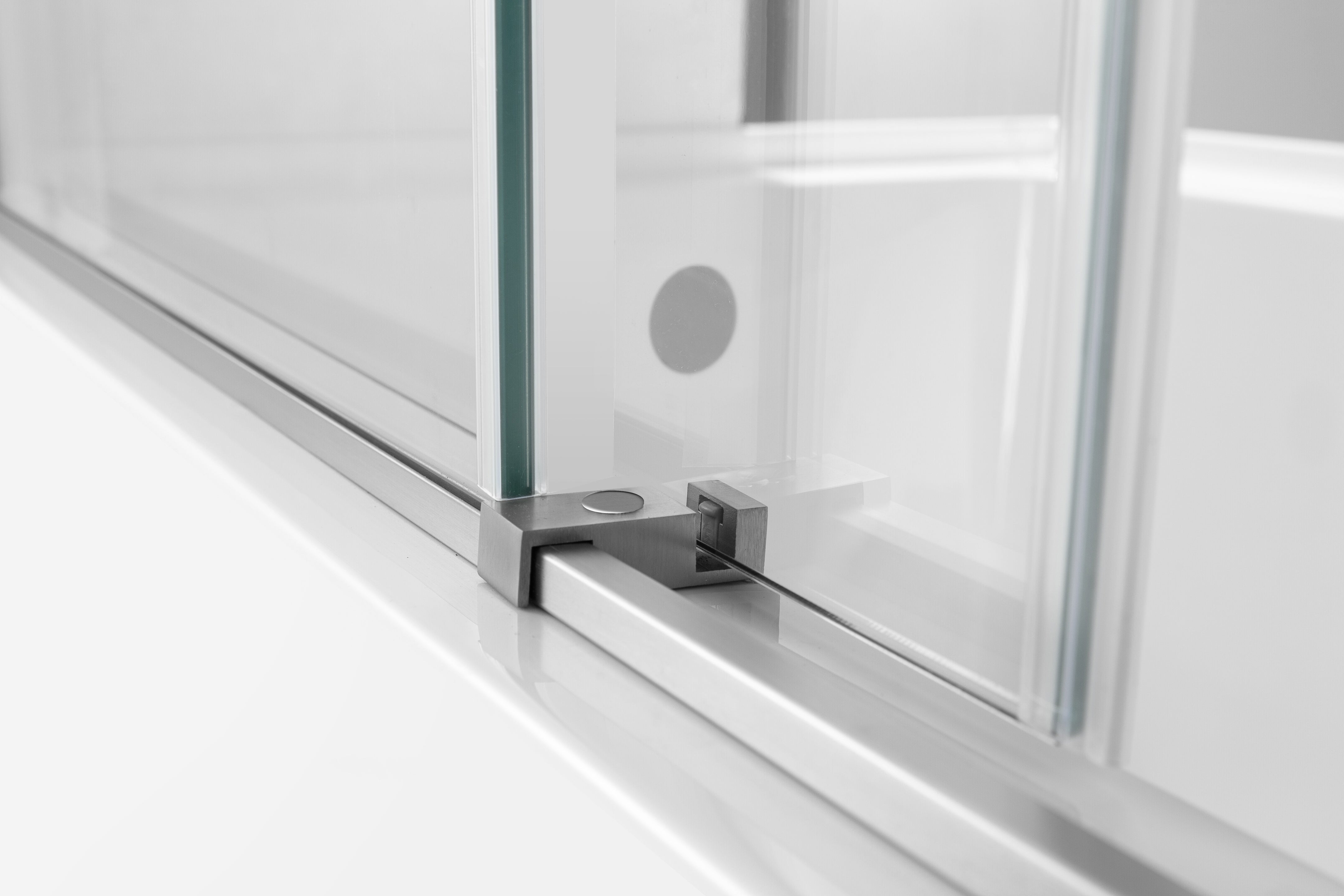 Kingston Brass KVTAM6032L22D8 60" Acrylic Rectangular 3-Wall Anti-Skid Alcove Tub Combo with Tub Door (Left Hand Drain), White/Brushed Nickel