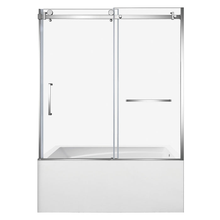 Kingston Brass KVTAM6032R22D1 60" Acrylic Rectangular 3-Wall Anti-Skid Alcove Tub Combo with Tub Door (Right Hand Drain), White/Polished Chrome