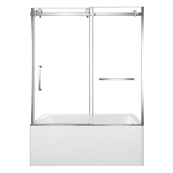 Kingston Brass KVTAP6032R221 60" Acrylic Rectangular 3-Wall Alcove Tub Combo with Tub Door (Right Hand Drain), White/Polished Chrome