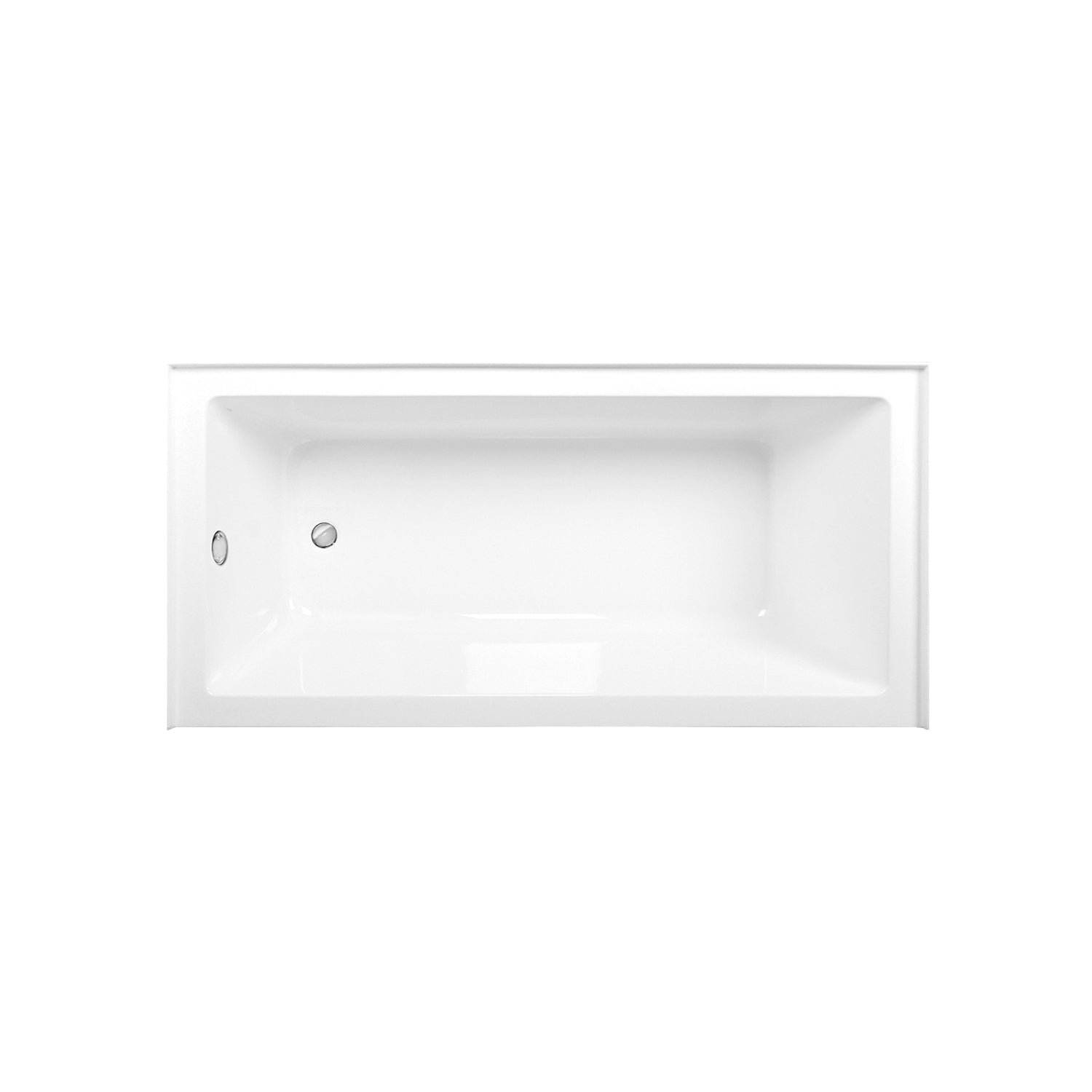 Aqua Eden CVTAP663222L1 66" Acrylic Rectangular 3-Wall Alcove Tub Combo with Waste and Overflow Drain (Left Hand Drain), Glossy White/Polished Chrome