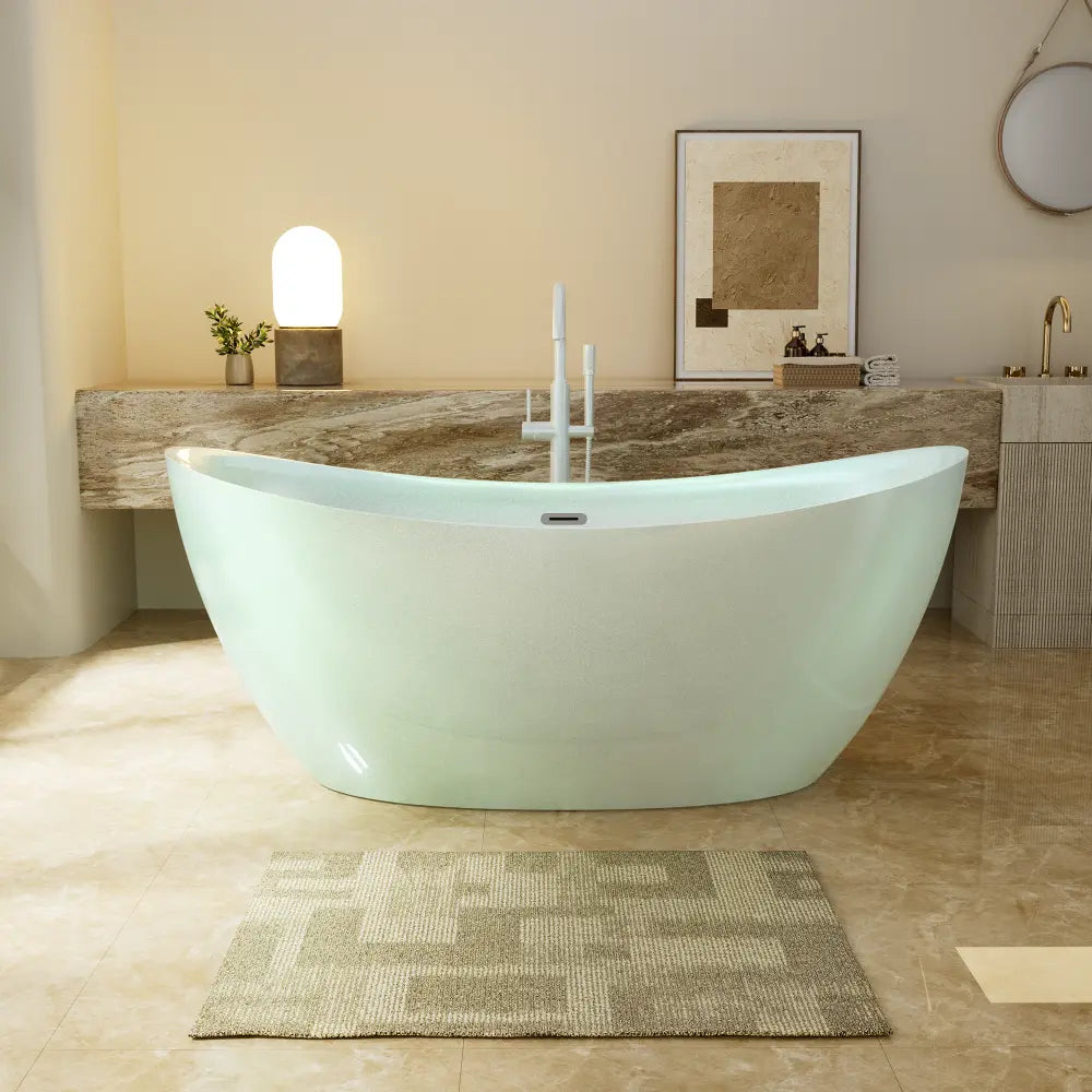 Empava 68DM03 67" Freestanding Soaking Tub with Center Drain