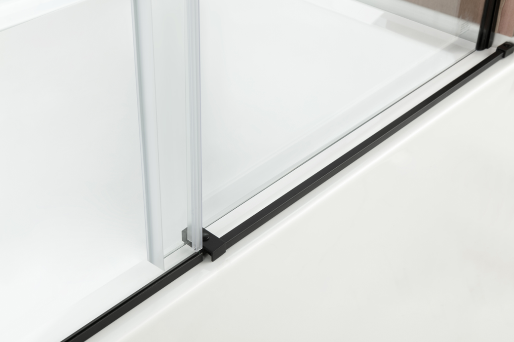Kingston Brass KVTAP6031L22T0 60" Acrylic Rectangular 3-Wall Anti-Skid Alcove Tub Combo with Tub Door (Left Hand Drain), White/Matte Black