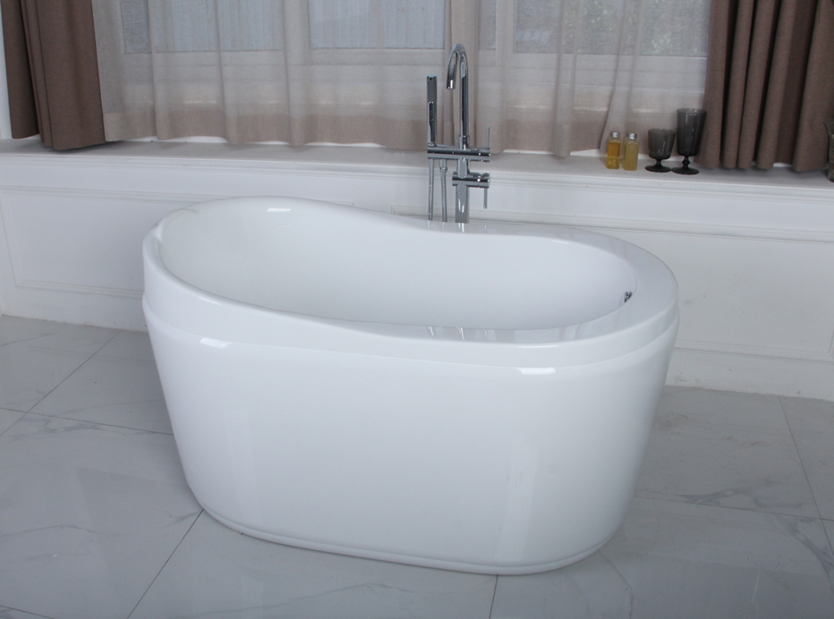 Kingston Brass VTRS523030 52" Acrylic Oval Single Slipper Freestanding Tub with Drain and Integrated Seat, Glossy White