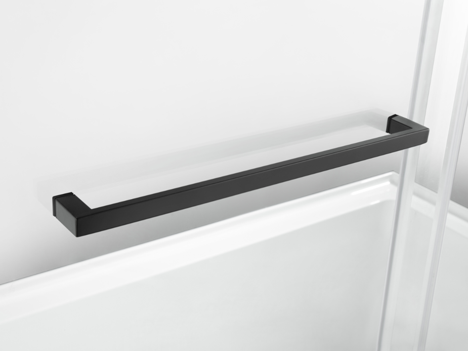 Kingston Brass KVTAM6032L22D0 60" Acrylic Rectangular 3-Wall Anti-Skid Alcove Tub Combo with Tub Door (Left Hand Drain), White/Matte Black