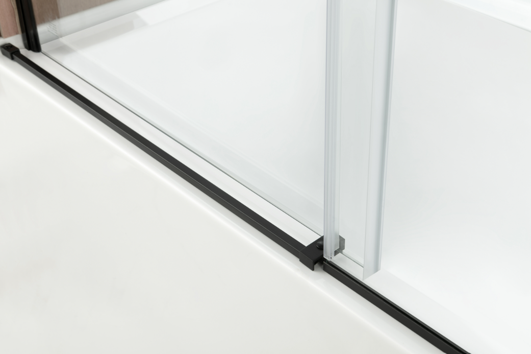 Kingston Brass KVTAP603216R0 60" Acrylic Rectangular 3-Wall Anti-Skid Alcove Tub Combo with Tub Door (Right Hand Drain), White/Matte Black