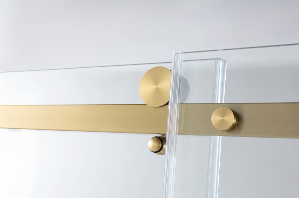 Kingston Brass KVTAP6032R21A7 60" Acrylic Rectangular 3-Wall Anti-Skid Alcove Tub Combo with Tub Door (Right Hand Drain), White/Brushed Brass