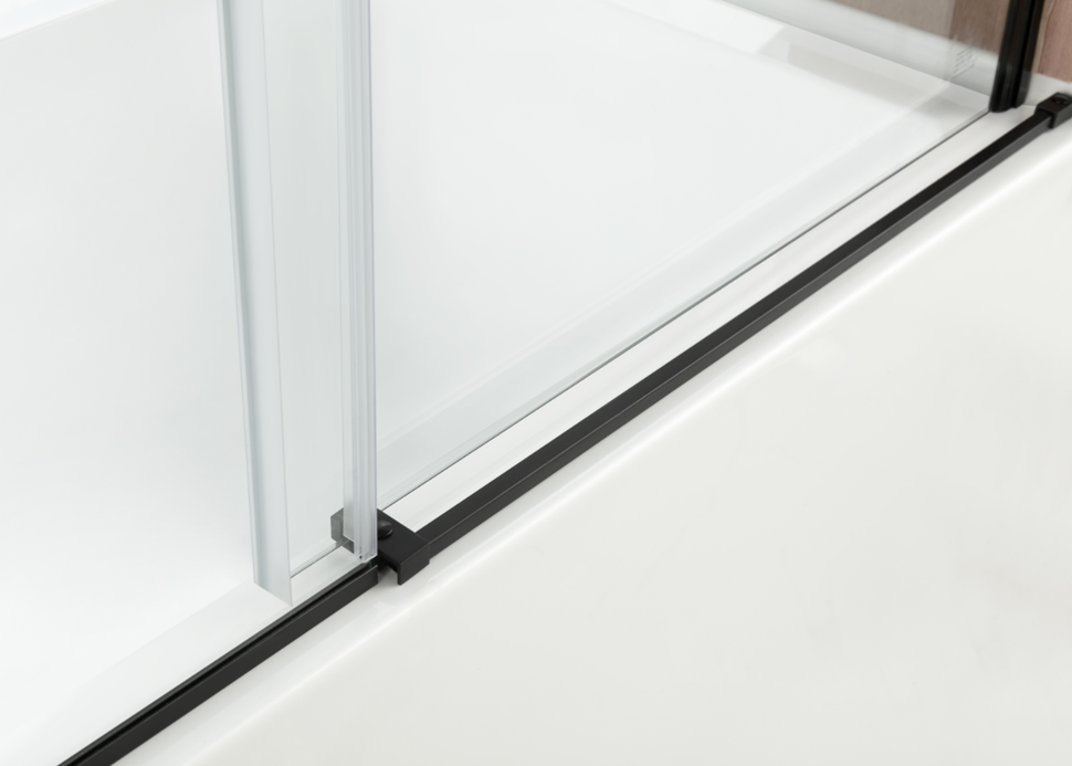 Kingston Brass KVTAM6032L22D0 60" Acrylic Rectangular 3-Wall Anti-Skid Alcove Tub Combo with Tub Door (Left Hand Drain), White/Matte Black
