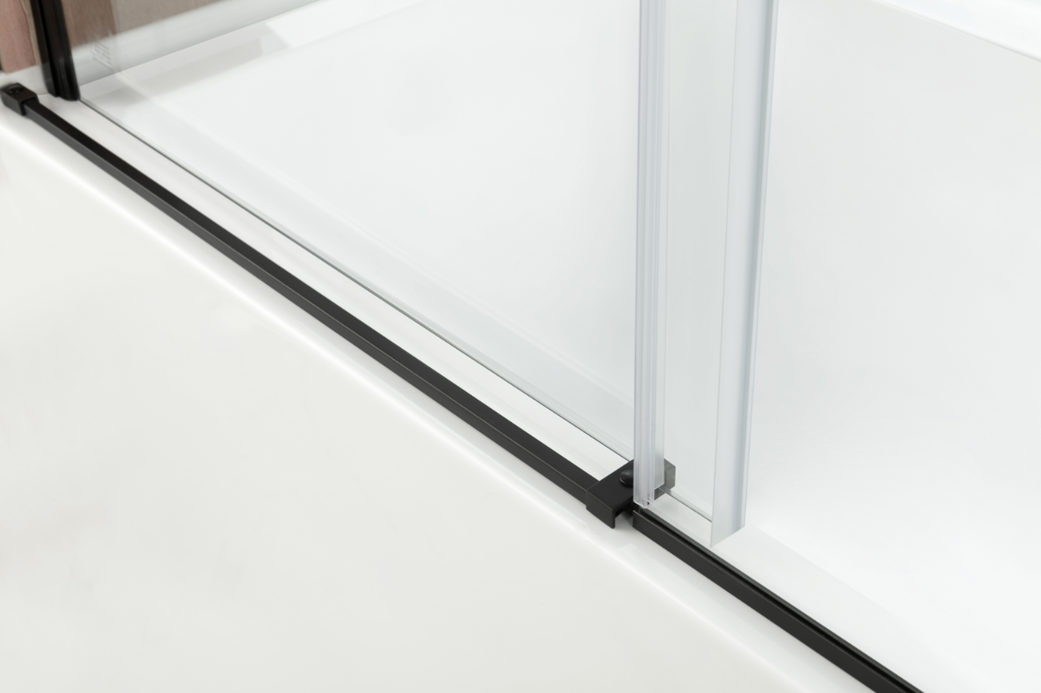 Kingston Brass KVTAM6032R22D0 60" Acrylic Rectangular 3-Wall Anti-Skid Alcove Tub Combo with Tub Door (Right Hand Drain), White/Matte Black