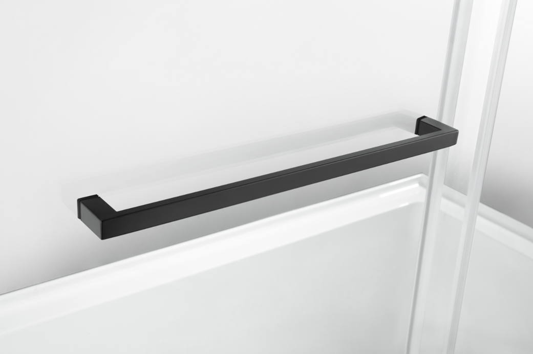 Kingston Brass KVTAM6032L22B0 60" Acrylic Rectangular 3-Wall Anti-Skid Alcove Tub Combo with Tub Door (Left Hand Drain), White/Matte Black
