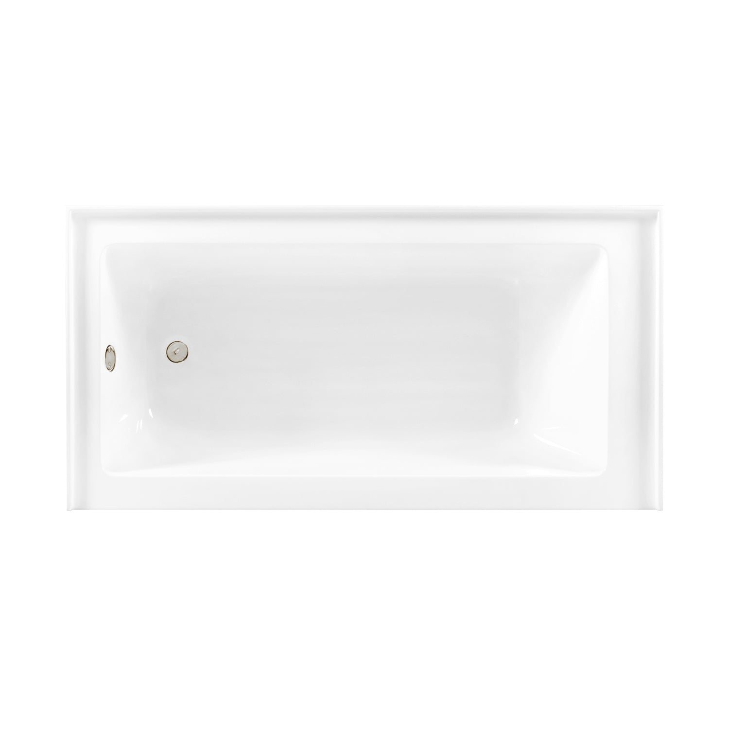 Aqua Eden CVTDE603122L6 60" Acrylic Rectangular 3-Wall Alcove Tub Combo with Waste and Overflow Drain (Left Hand Drain), Glossy White/Polished Nickel
