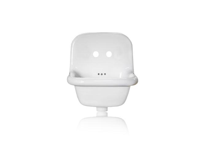 WatermarkFixtures Antique Inspired 16 Inch Micro Wall Mount High Back Porcelain Bath Sink