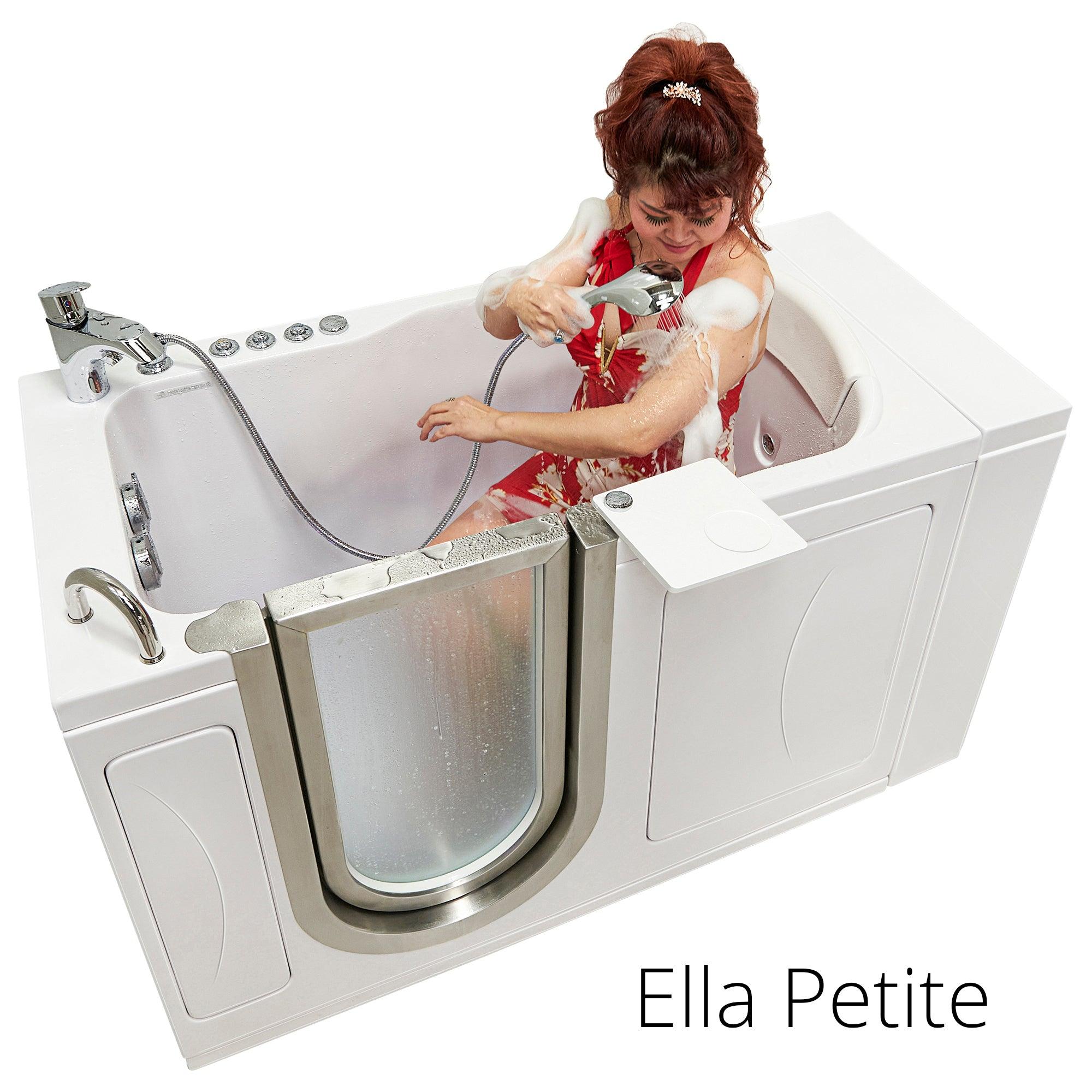 Ella Peitite 28"x52" Acrylic Air and Hydro Massage Walk-In Bathtub with Inward Swinging Door - Bathroom Design Center