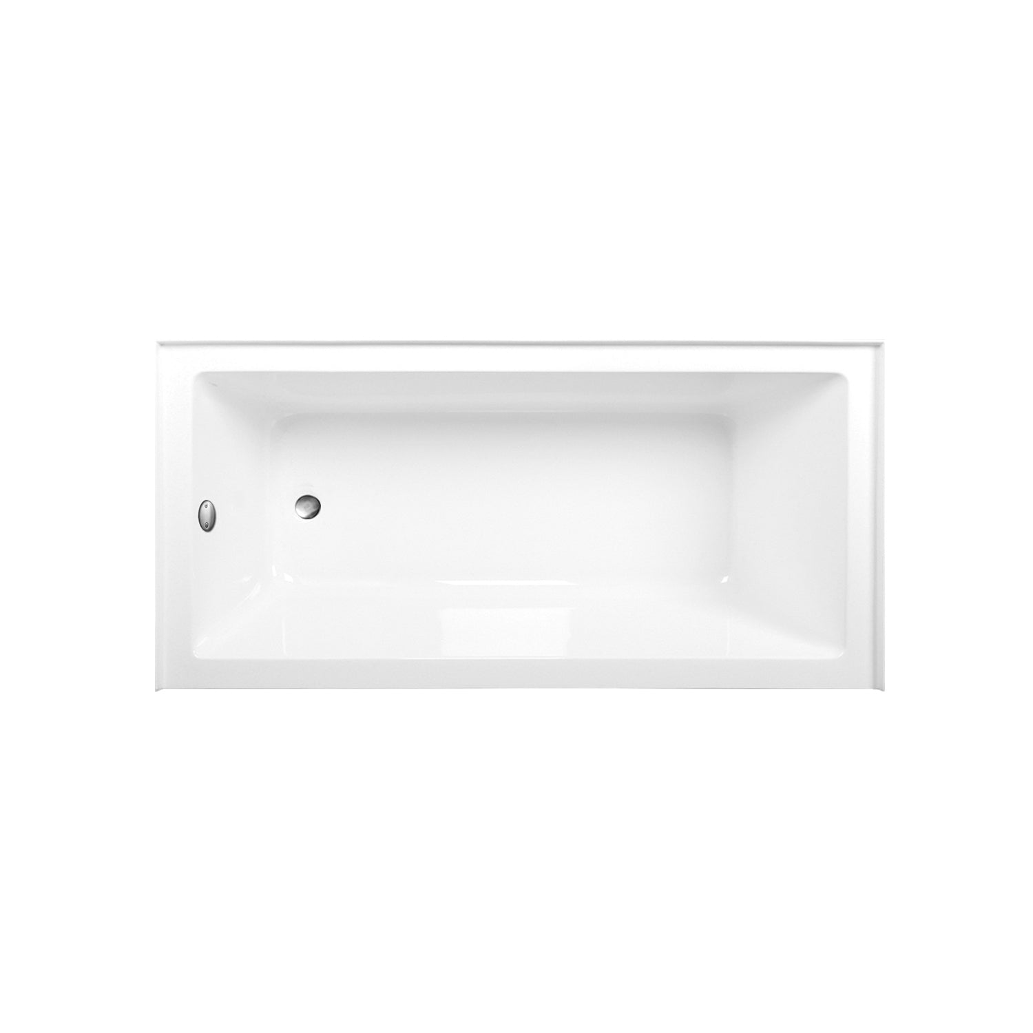 Aqua Eden CVTAP663222L8 66" Acrylic Rectangular 3-Wall Alcove Tub Combo with Waste and Overflow Drain (Left Hand Drain), Glossy White/Brushed Nickel