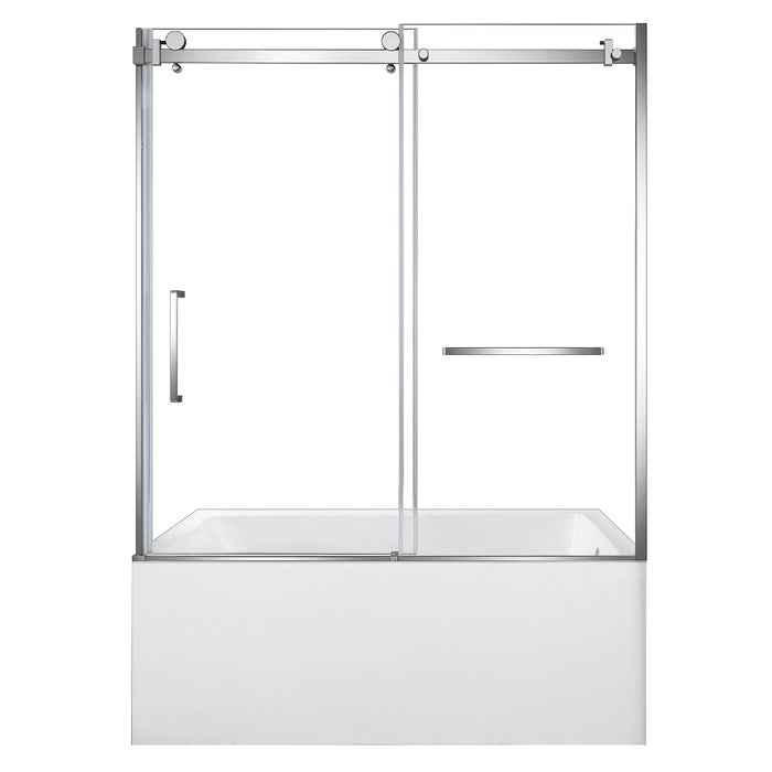 Kingston Brass KVTAP603222R1 60" Acrylic Rectangular 3-Wall Alcove Tub Combo with Tub Door (Right Hand Drain), White/Polished Chrome