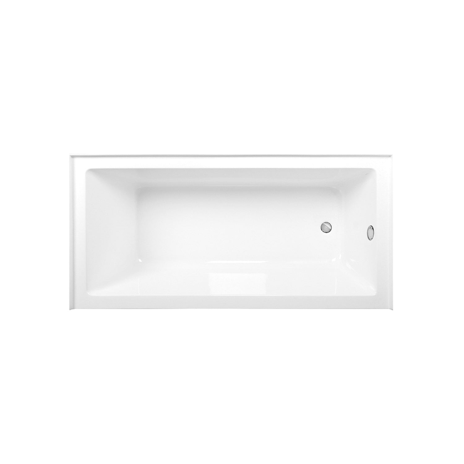 Aqua Eden CVTAP663222R1 66" Acrylic Rectangular 3-Wall Alcove Tub Combo with Waste and Overflow Drain (Right Hand Drain), Glossy White/Polished Chrome