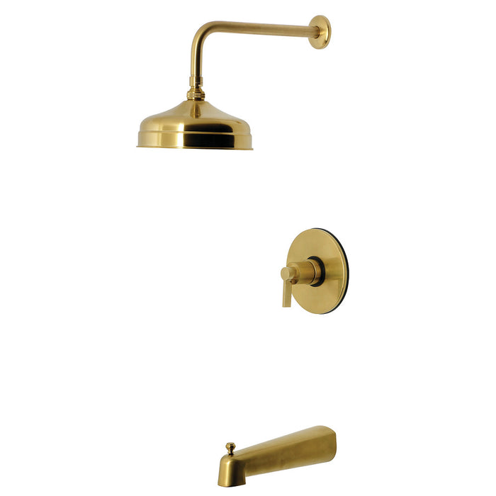 Kingston Brass KB6337NDL NuvoFusion Single-Handle Pressure Balanced Tub and Shower Faucet, Brushed Brass