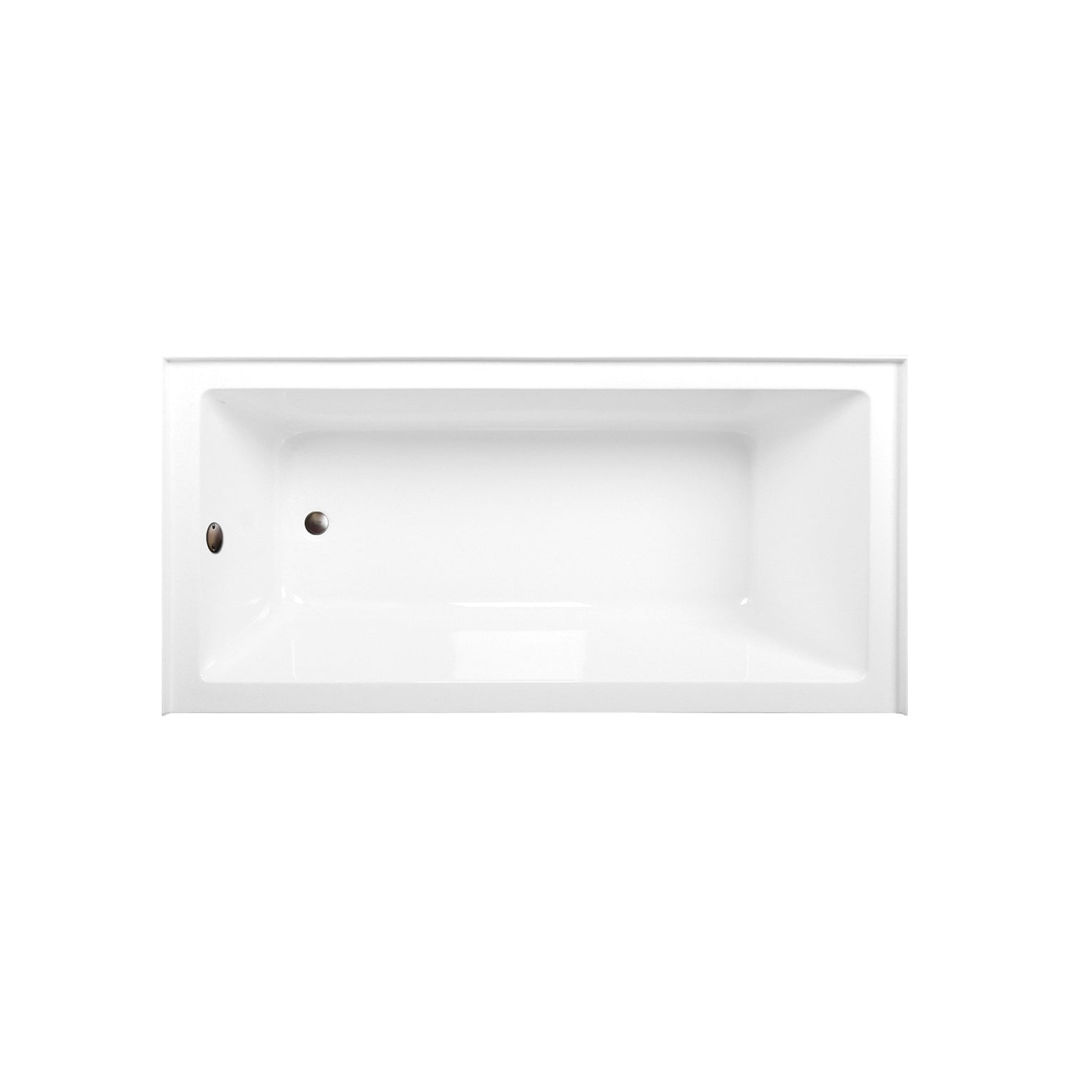 Aqua Eden CVTAP663222L5 66" Acrylic Rectangular 3-Wall Alcove Tub Combo with Waste and Overflow Drain (Left Hand Drain), Glossy White/Oil Rubbed Bronze