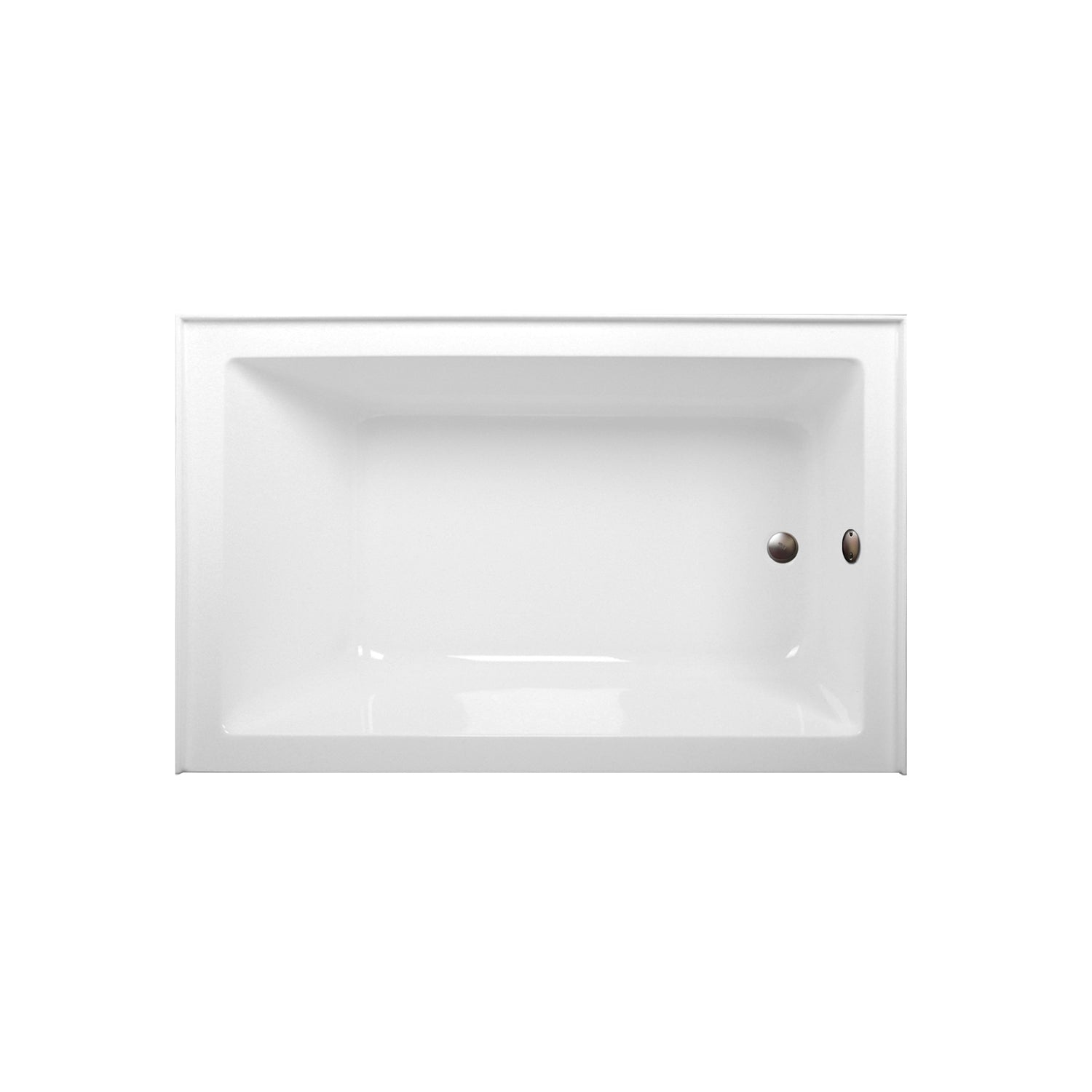 Aqua Eden CVTAP603622R5 60" Acrylic Rectangular 3-Wall Alcove Tub Combo with Waste and Overflow Drain (Right Hand Drain), Glossy White/Oil Rubbed Bronze