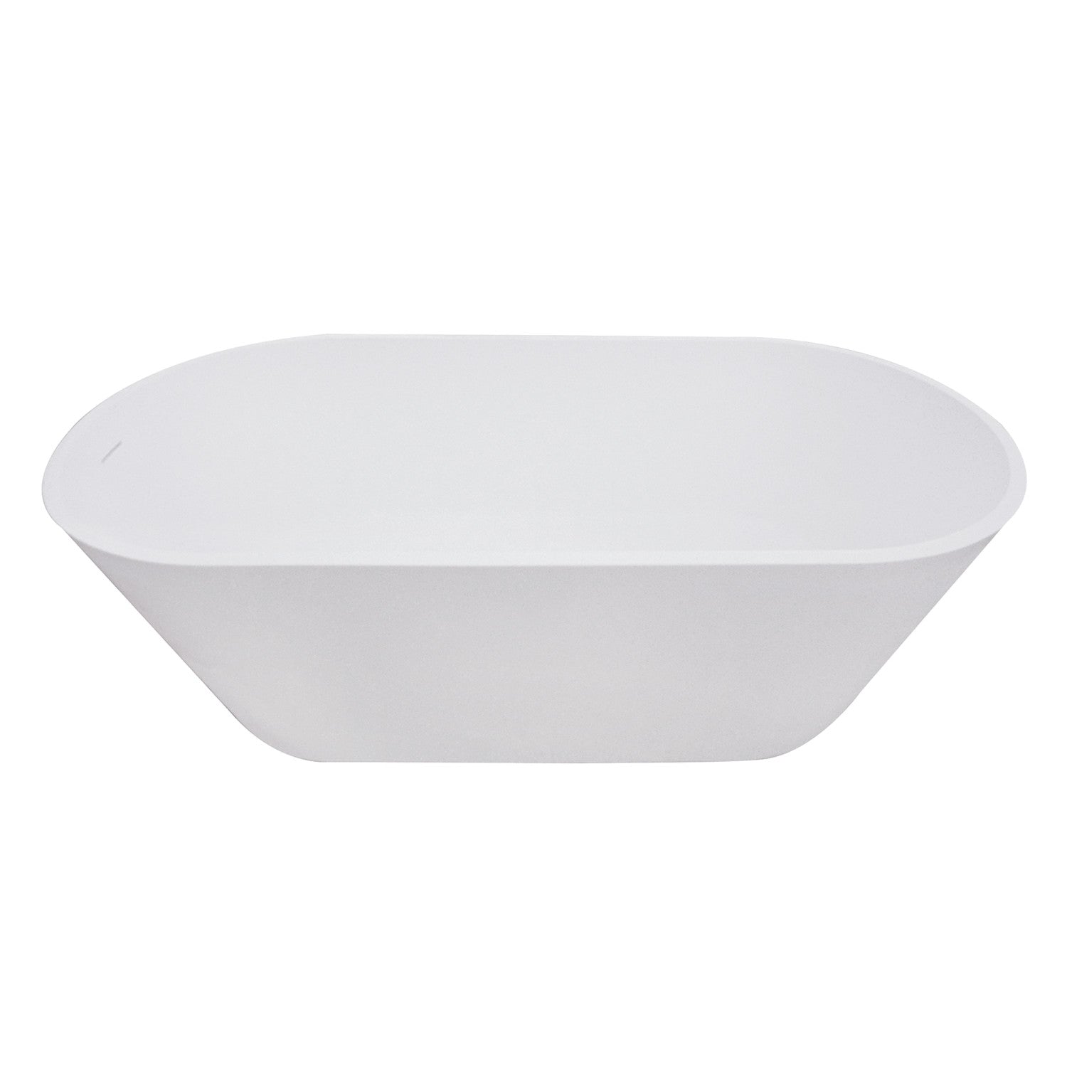 Kingston Brass KRTRS6731136AL 67" Solid Surface Oval Double Ended Freestanding Tub with Faucet Combo and Drain, Polished Nickel