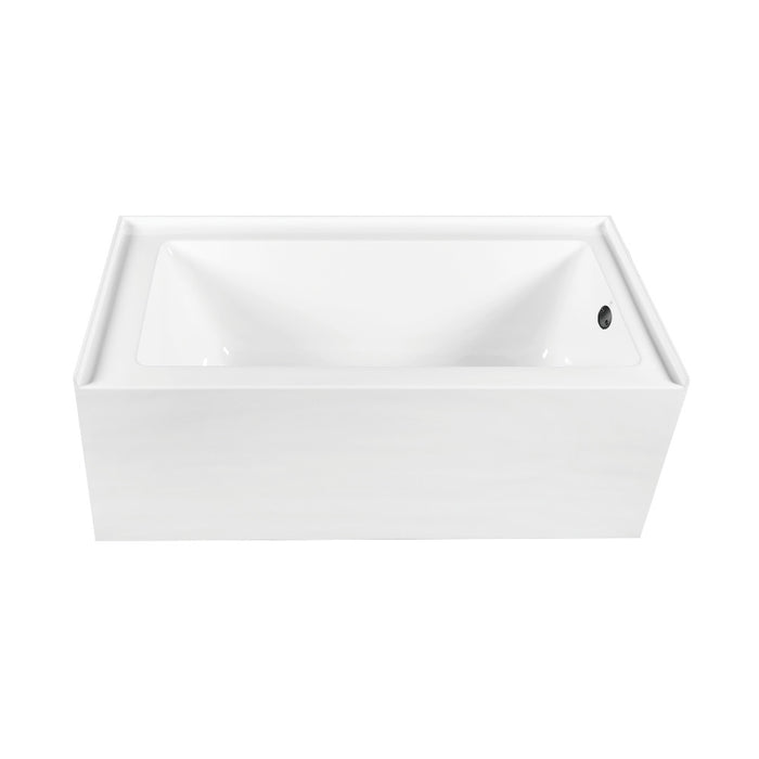 Aqua Eden CVTDE603122R0 60" Acrylic Rectangular 3-Wall Alcove Tub Combo with Waste and Overflow Drain (Right Hand Drain), Glossy White/Matte Black