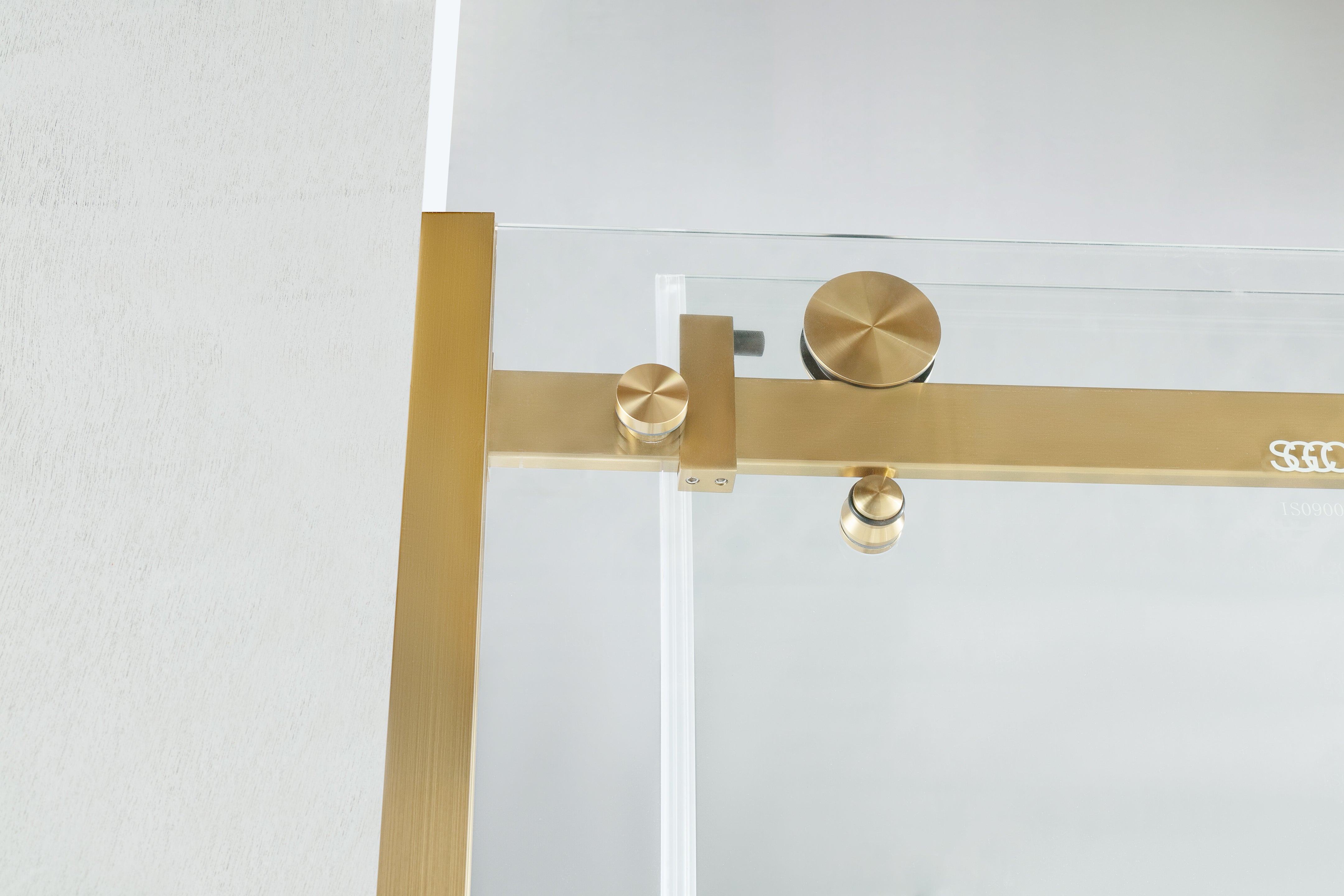 Kingston Brass KVTAM6032L22D7 60" Acrylic Rectangular 3-Wall Anti-Skid Alcove Tub Combo with Tub Door (Left Hand Drain), White/Brushed Brass