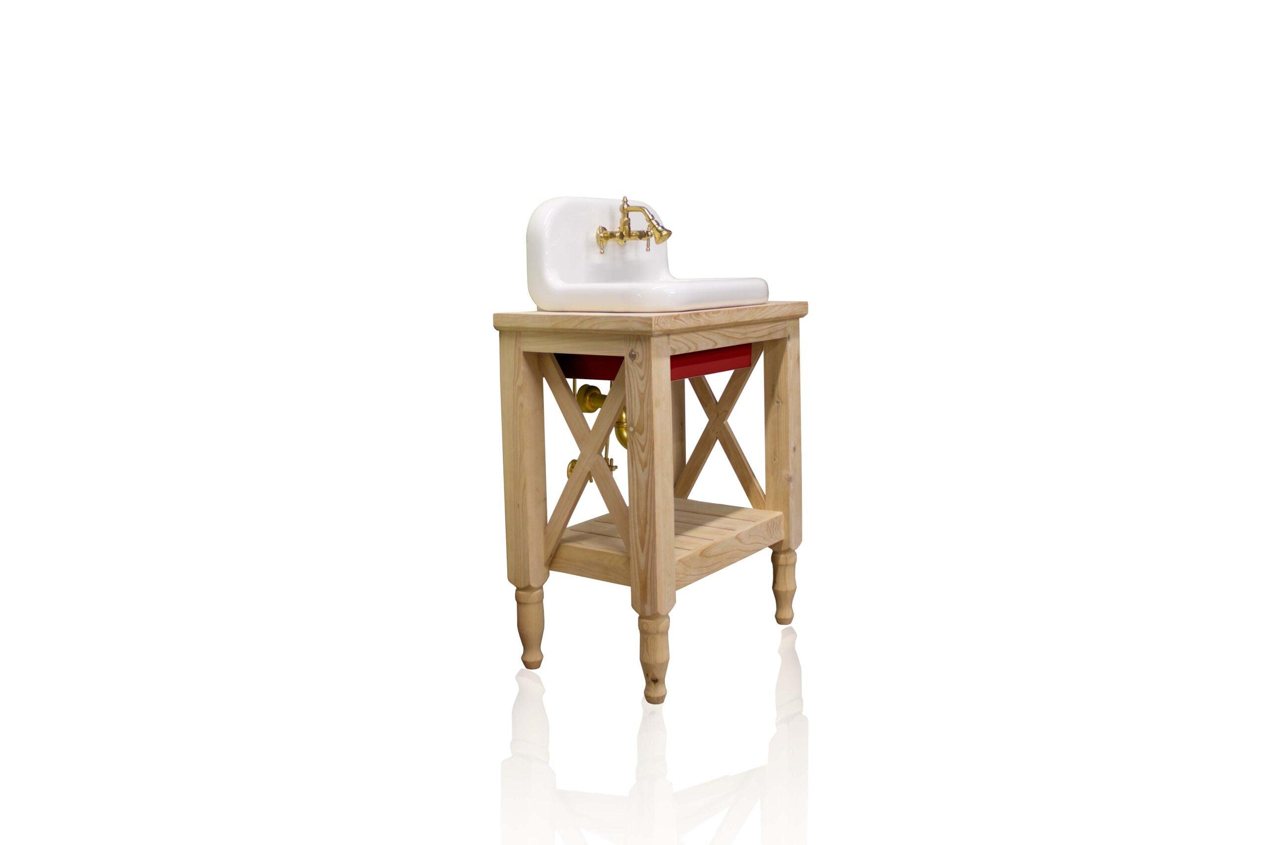 WatermarkFixtures Small 30″ Louisiana Cypress Wood Bath Richland Vanity French Provincial Mini High Back Sink - Bathroom Design Center