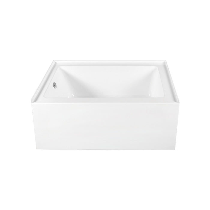 Aqua Eden CVTAP603222L1 60" Acrylic Rectangular 3-Wall Alcove Tub Combo with Waste and Overflow Drain (Left Hand Drain), Glossy White/Polished Chrome