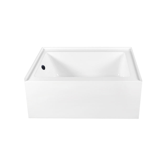 Aqua Eden CVTAP603222L0 60" Acrylic Rectangular 3-Wall Alcove Tub Combo with Waste and Overflow Drain (Left Hand Drain), Glossy White/Matte Black