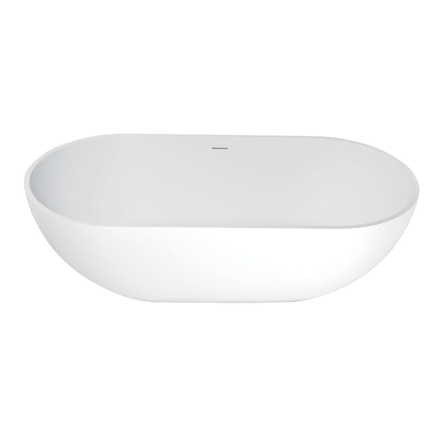 Kingston Brass KRTRS7035266K1 70" Solid Surface Oval Double Ended Freestanding Tub with Faucet Combo and Drain, Polished Chrome