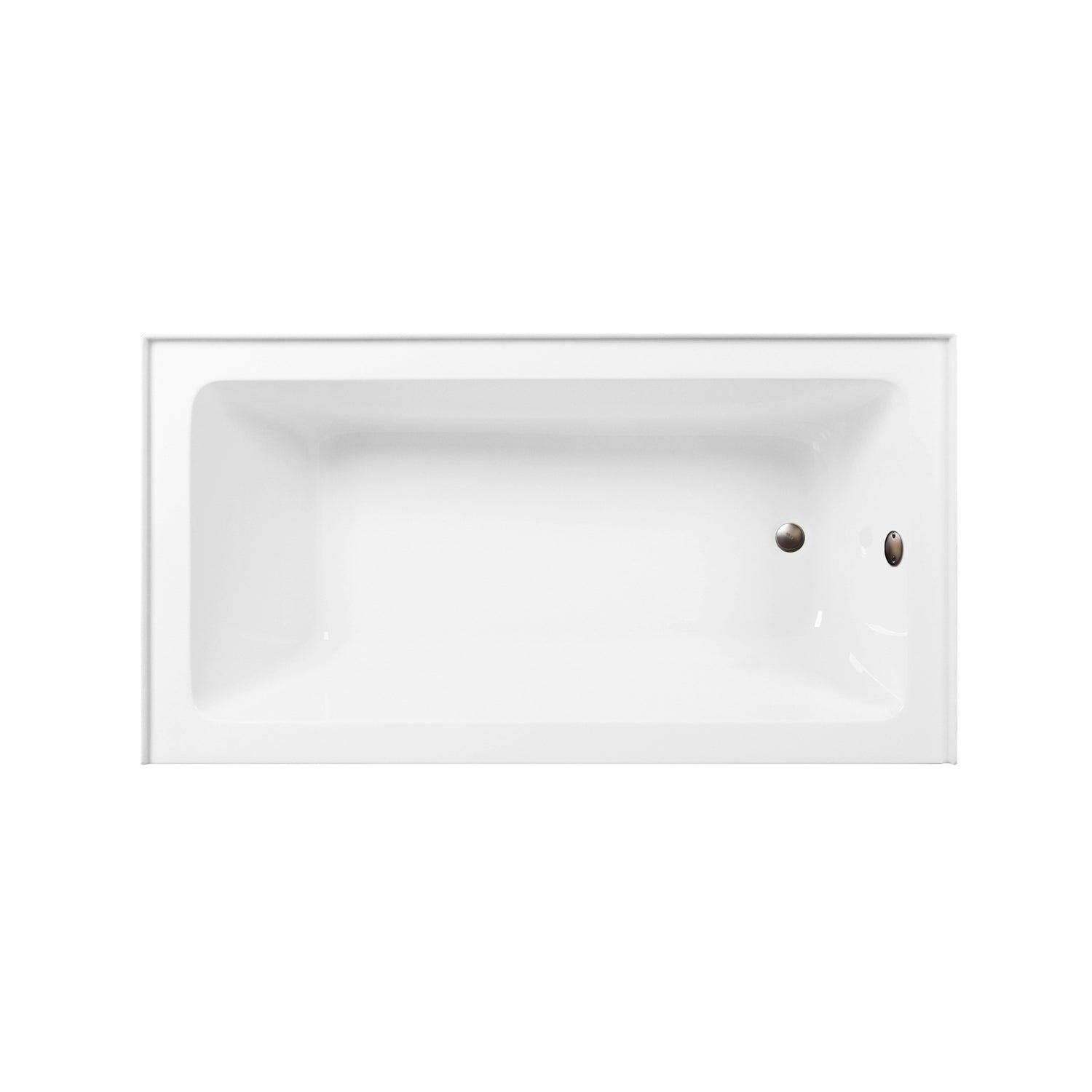 Aqua Eden CVTAP603222R5 60" Acrylic Rectangular 3-Wall Alcove Tub Combo with Waste and Overflow Drain (Right Hand Drain), Glossy White/Oil Rubbed Bronze