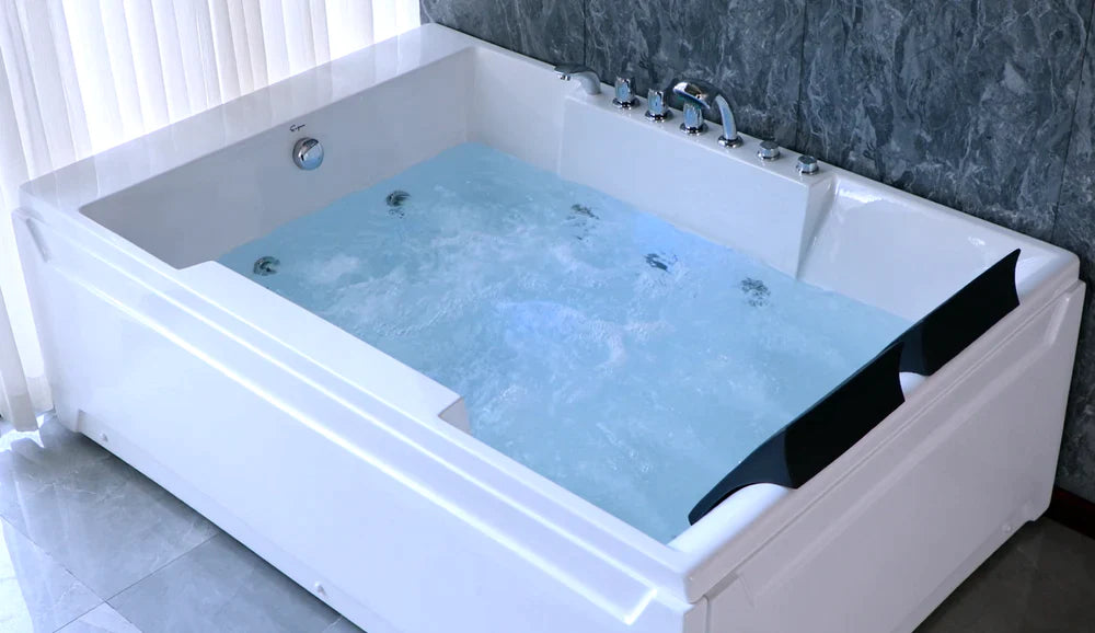 Empava 72 in. Whirlpool Luxury 2-Person Hydromassage Bathtub with Chromatherapy - Bathroom Design Center