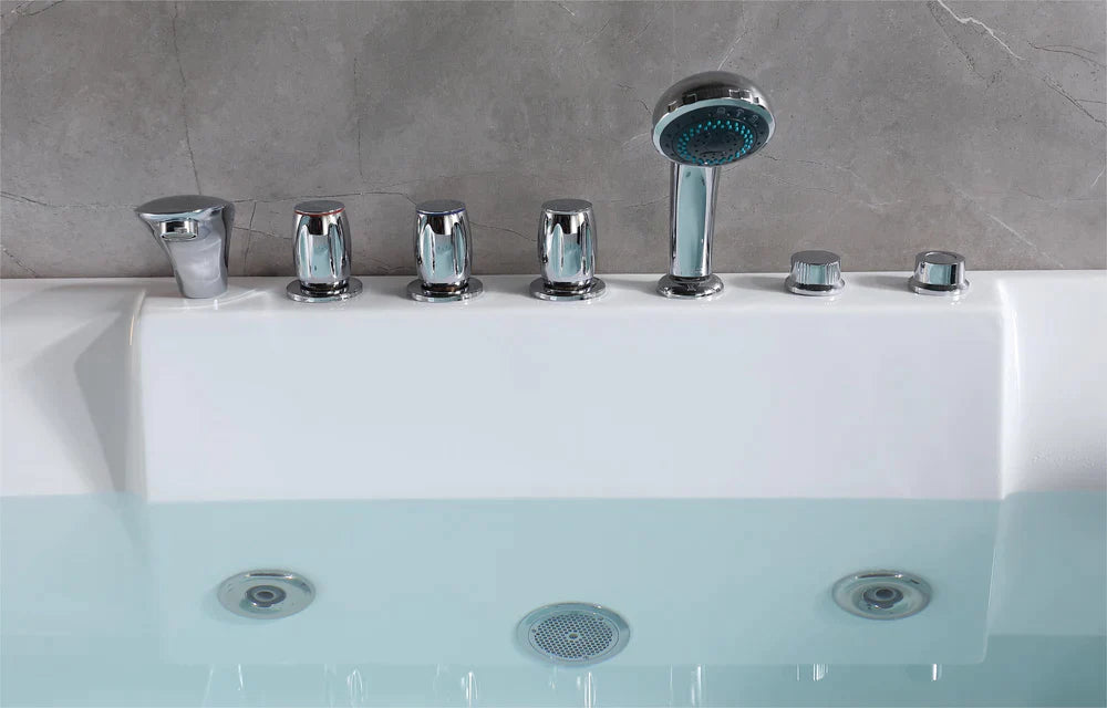 Empava 72 in. Whirlpool Luxury 2-Person Hydromassage Bathtub with Chromatherapy - Bathroom Design Center